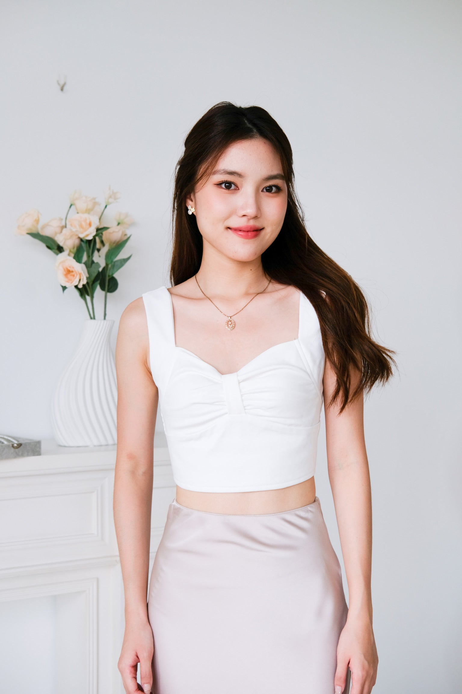 Willabel Bow Crop Top (White)