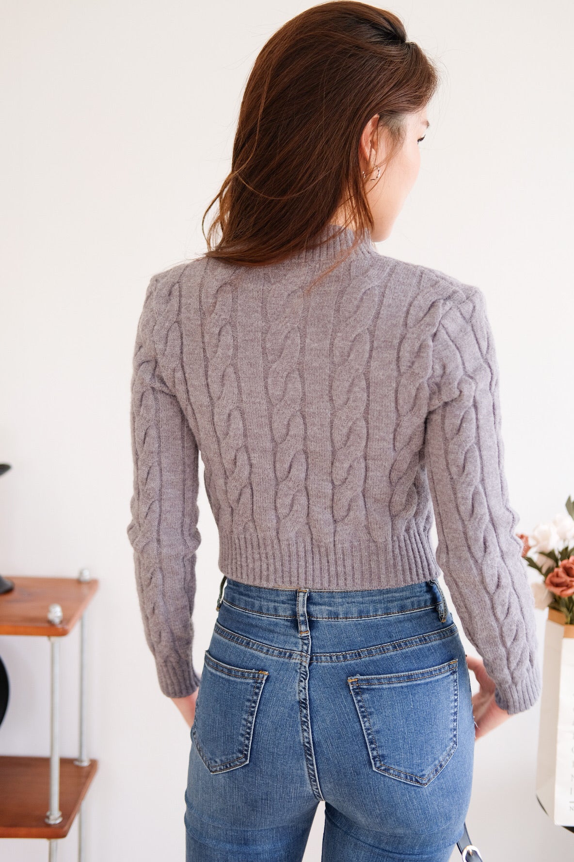 Jeanie Cable Knit Sweater (Grey)