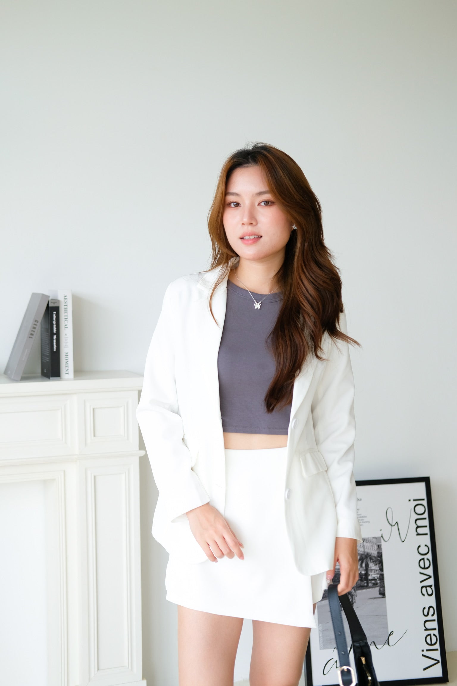 In A Meeting Collared Blazer (White)
