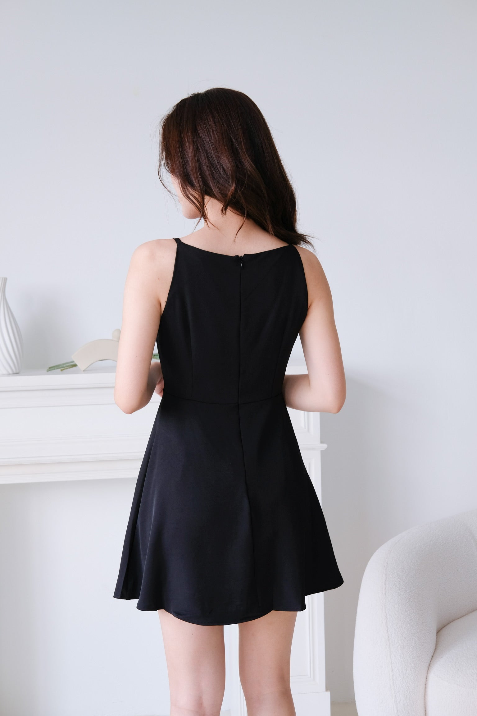 Stella Boatneck Flare Dress (Black)