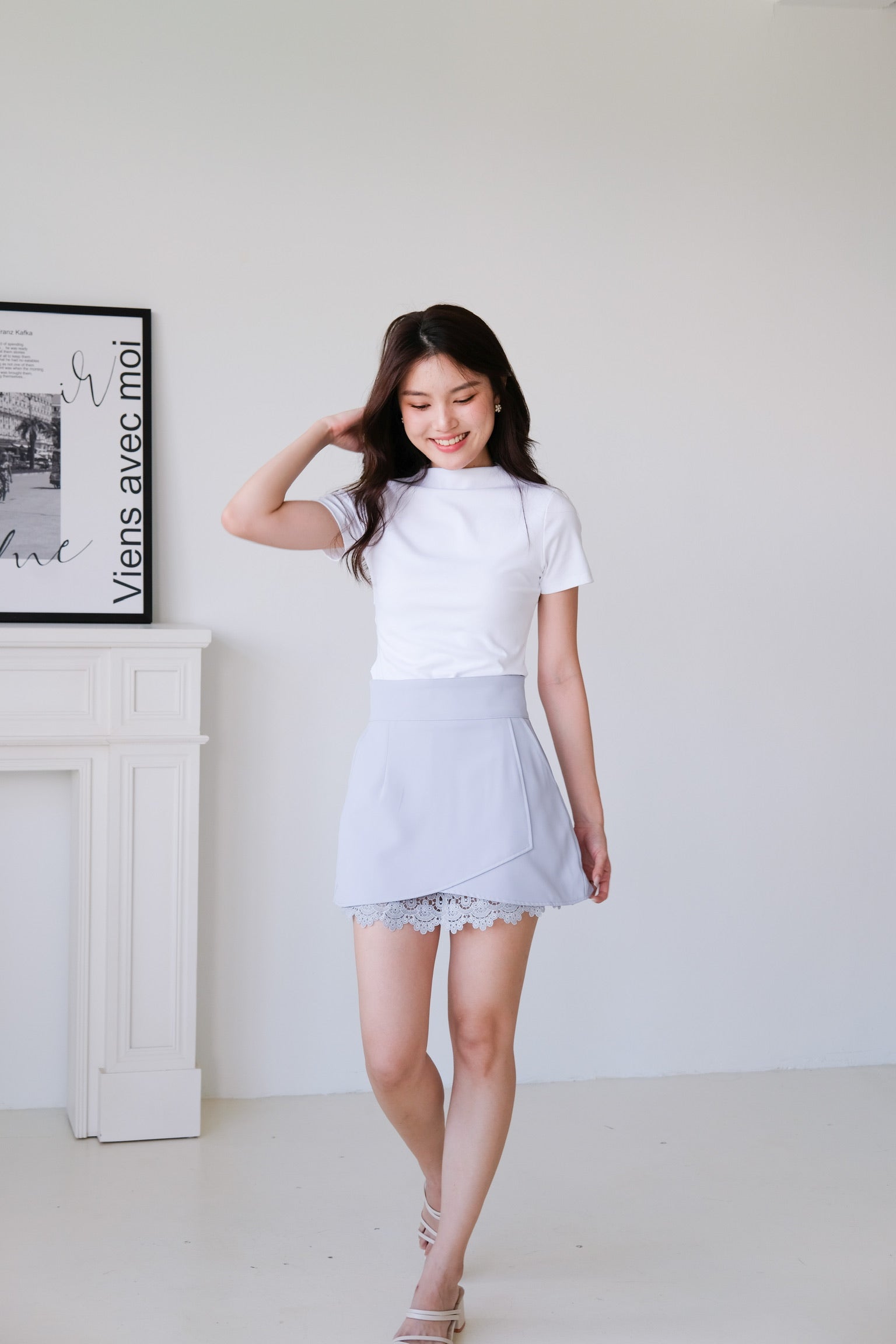 Lovane Crochet Skirt (Powder Blue)