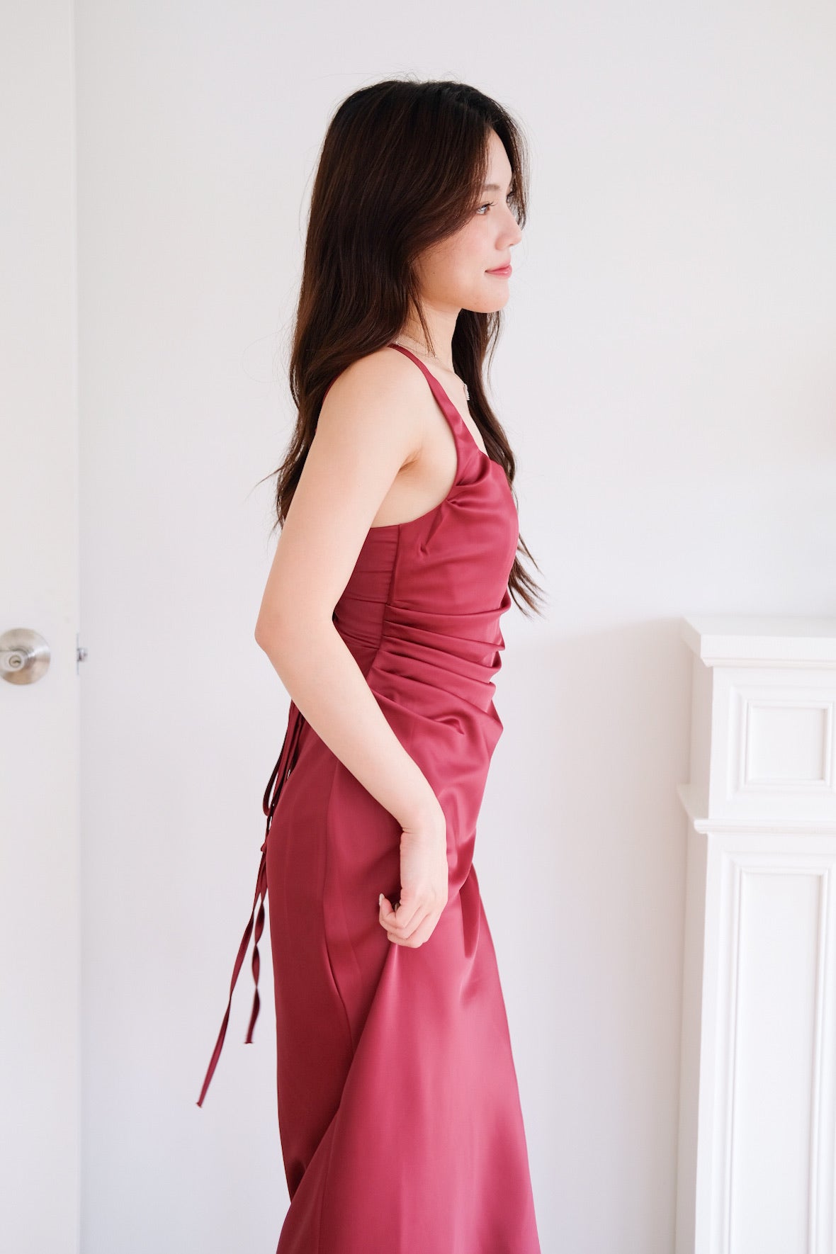 Adora Satin Mermaid Maxi Dress (Wine)