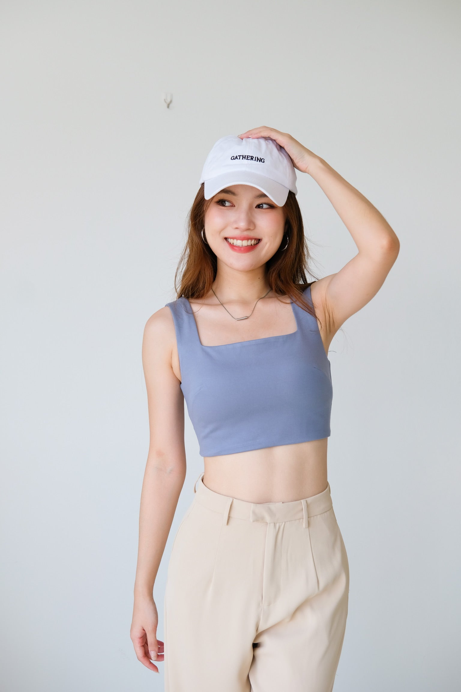 Classic Padded Cami Top (Steel Blue)