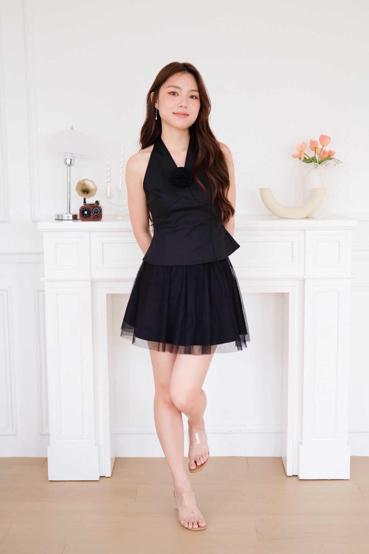 Romy Tulle Mini Skirt (Black)