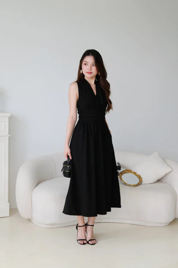 Katrina Formal Dinner Maxi Dress (Black)