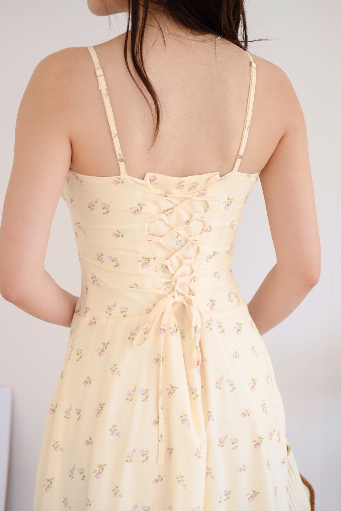 Aubrey Floral Ruched Maxi Dress (Cream)