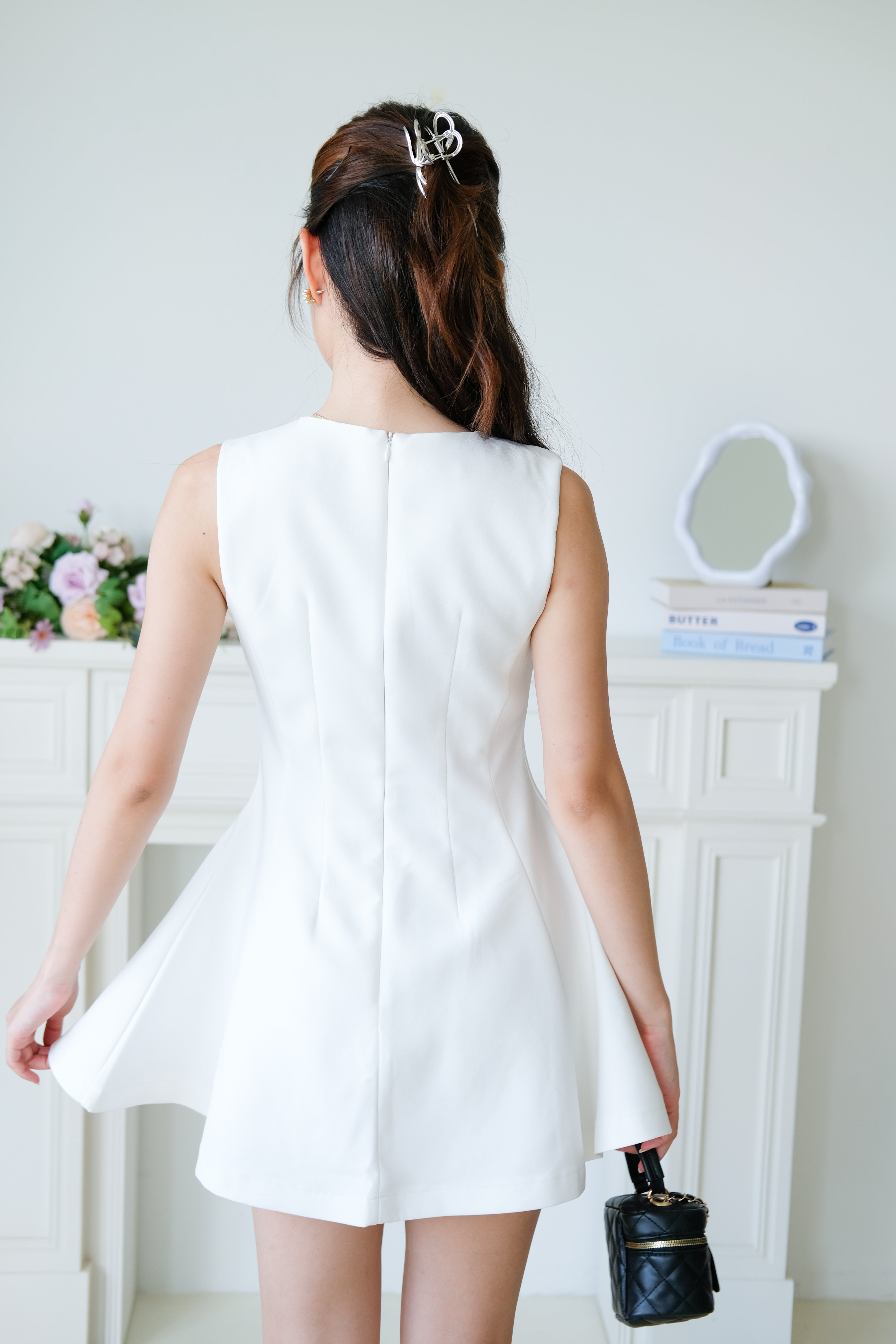 Tasya Skater Dress (White)
