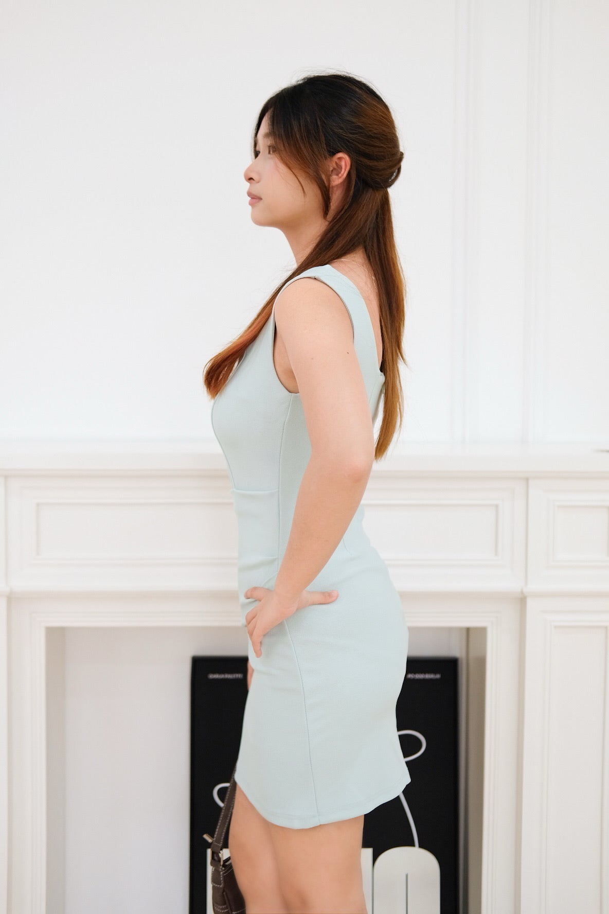 Sage Green Wrap Mini Dress