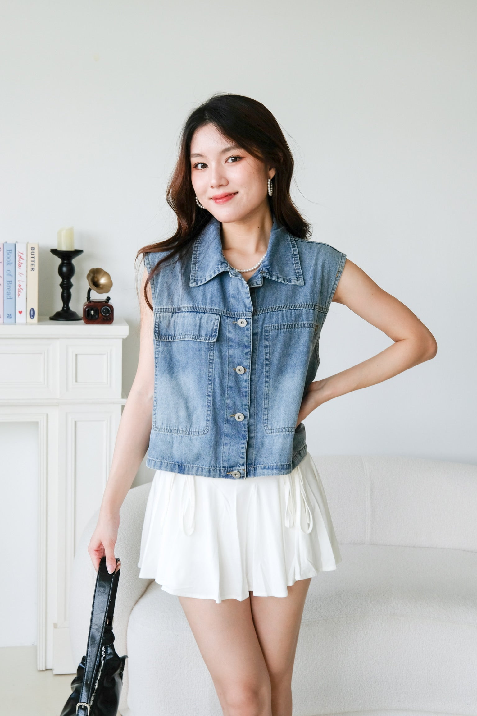 Sabby Denim Vest (Blue)