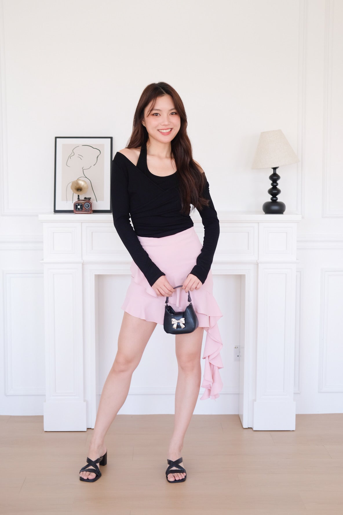 Alicia Ballet Halter 2-in-1 Top (Black)