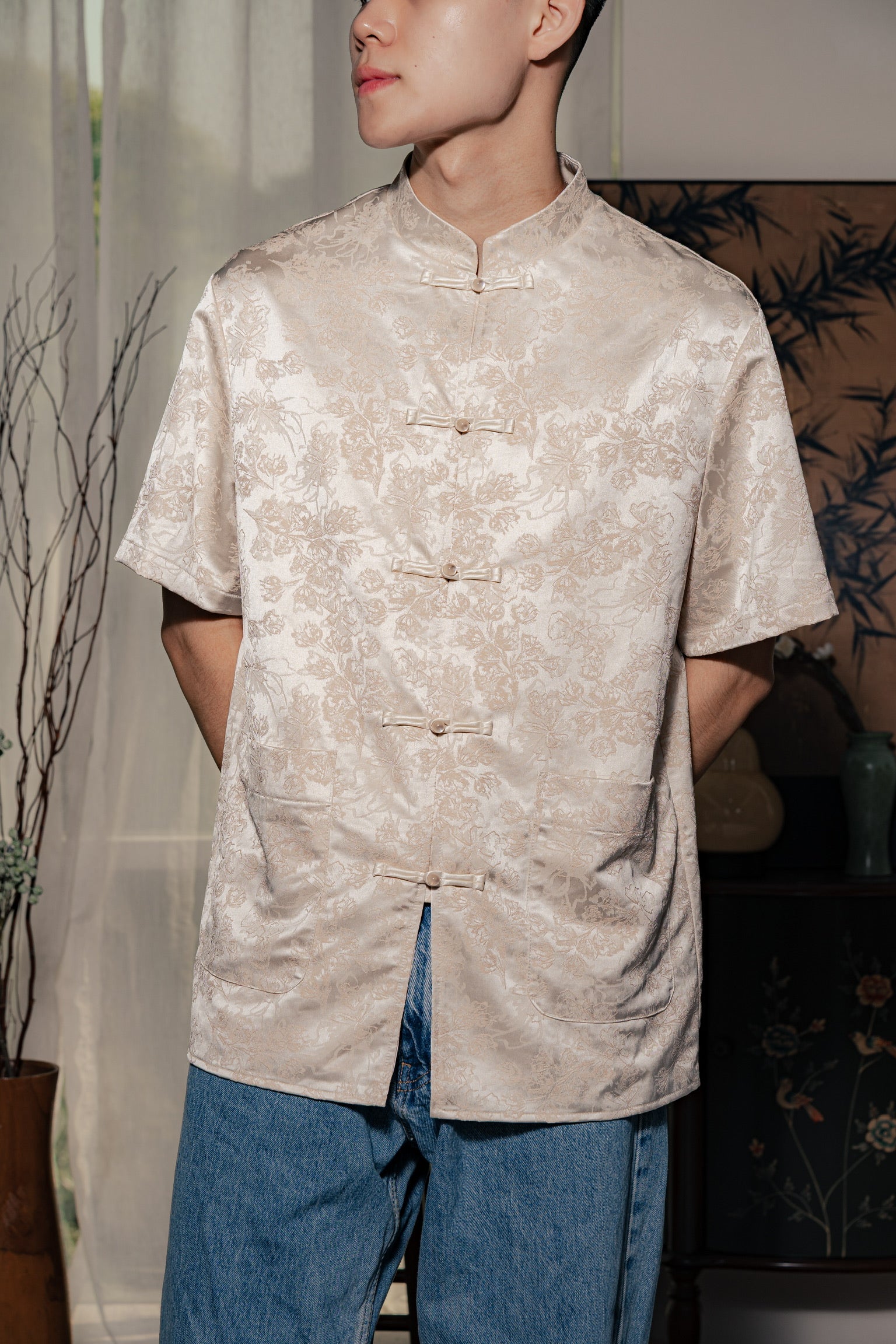 [ETA 26-31 Jan] 冰清玉洁 Jade Sleeved Samfu (Beige Cream)