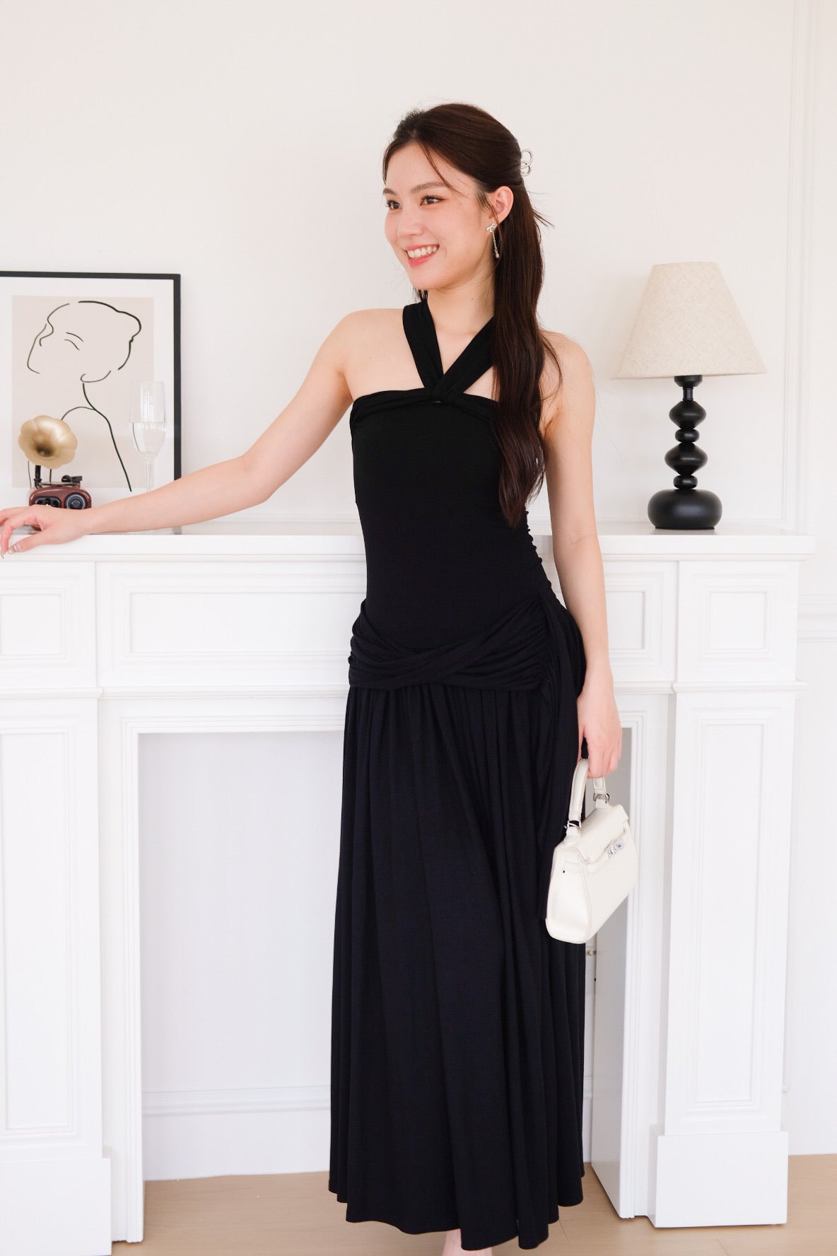 Jessy Toga Cotton Maxi Dress (Black)