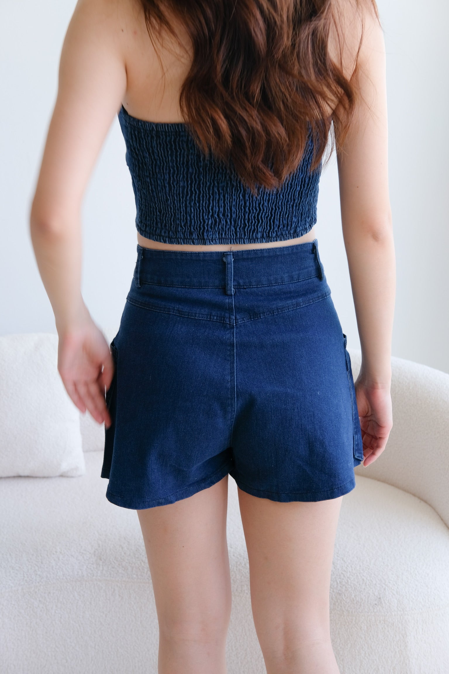 Bae Sweetheart Denim Tube Top (Dark Denim)