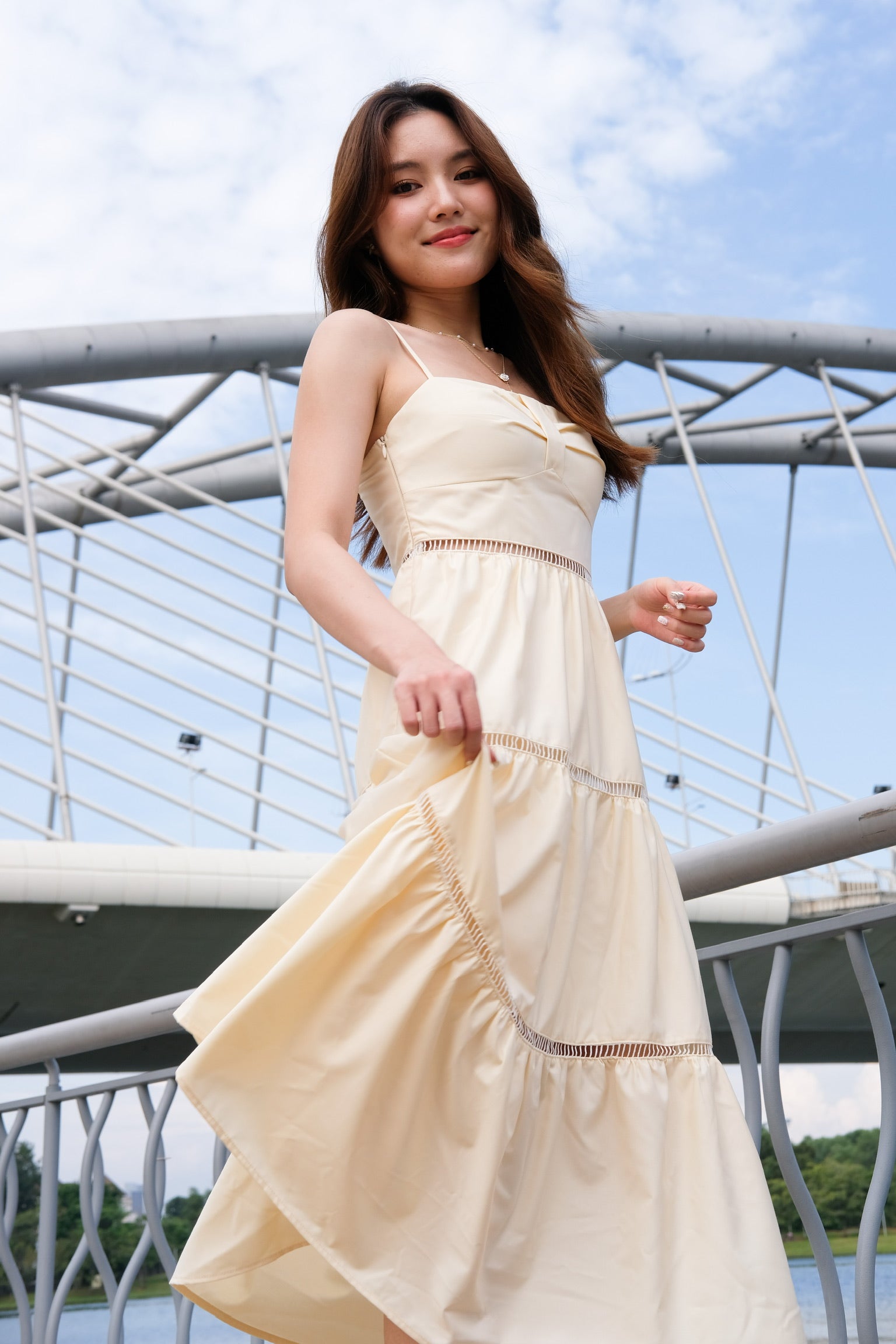 Danessa Padded Midaxi Dress (Pale Yellow) Danessa Padded Midaxi Dress (Pale Yellow)