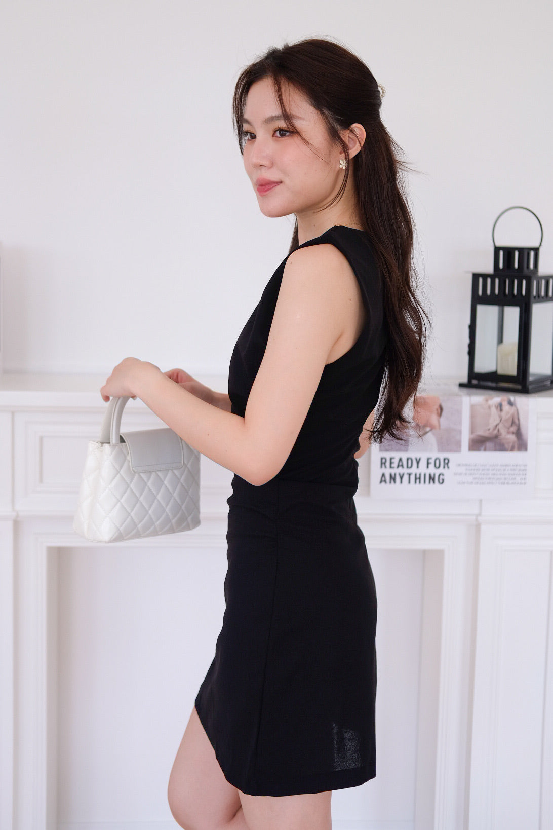 Contour Ruched Bodycon Dress (Black)
