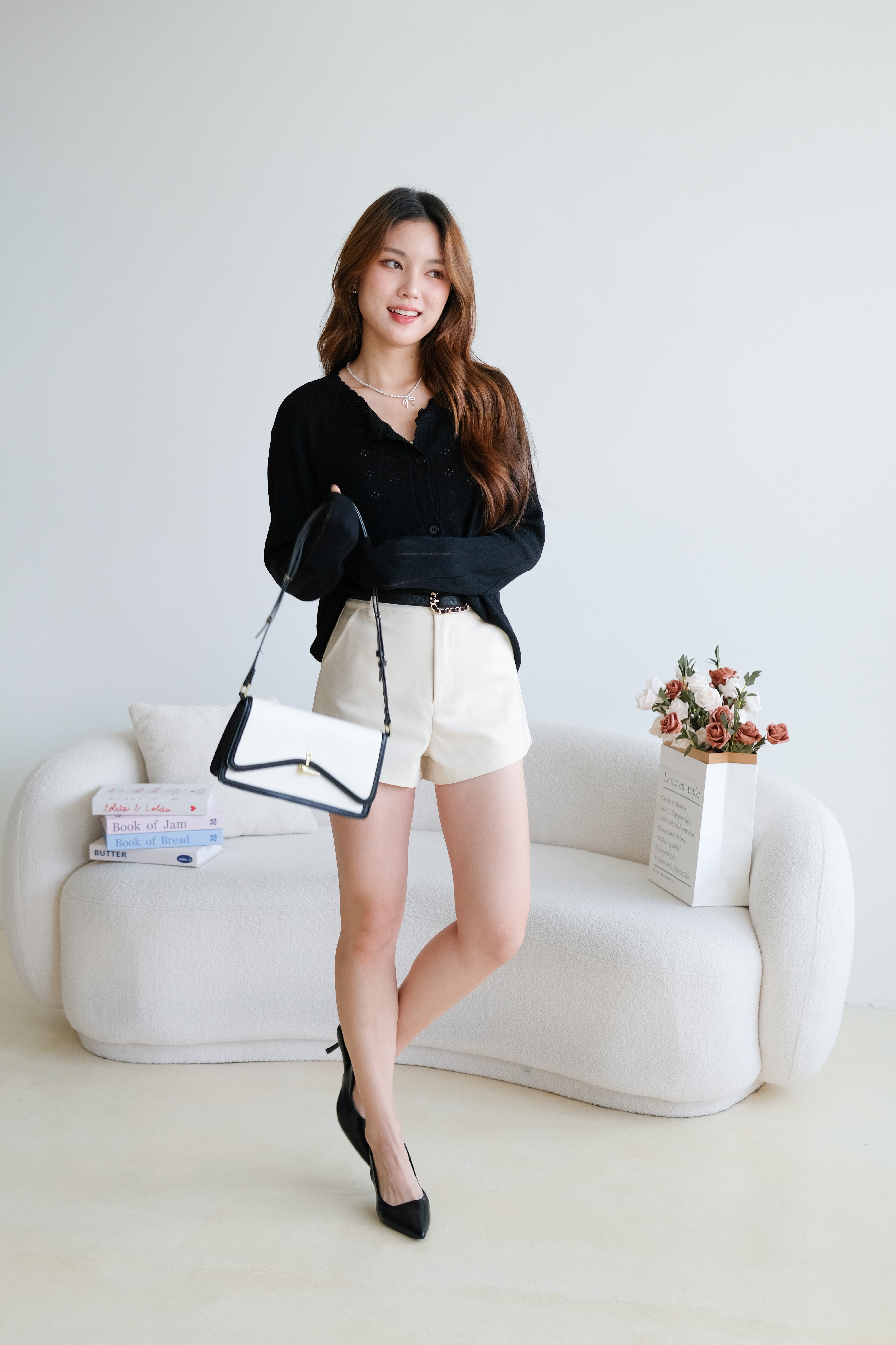 Kasley Light Knit Cardigan (Black)
