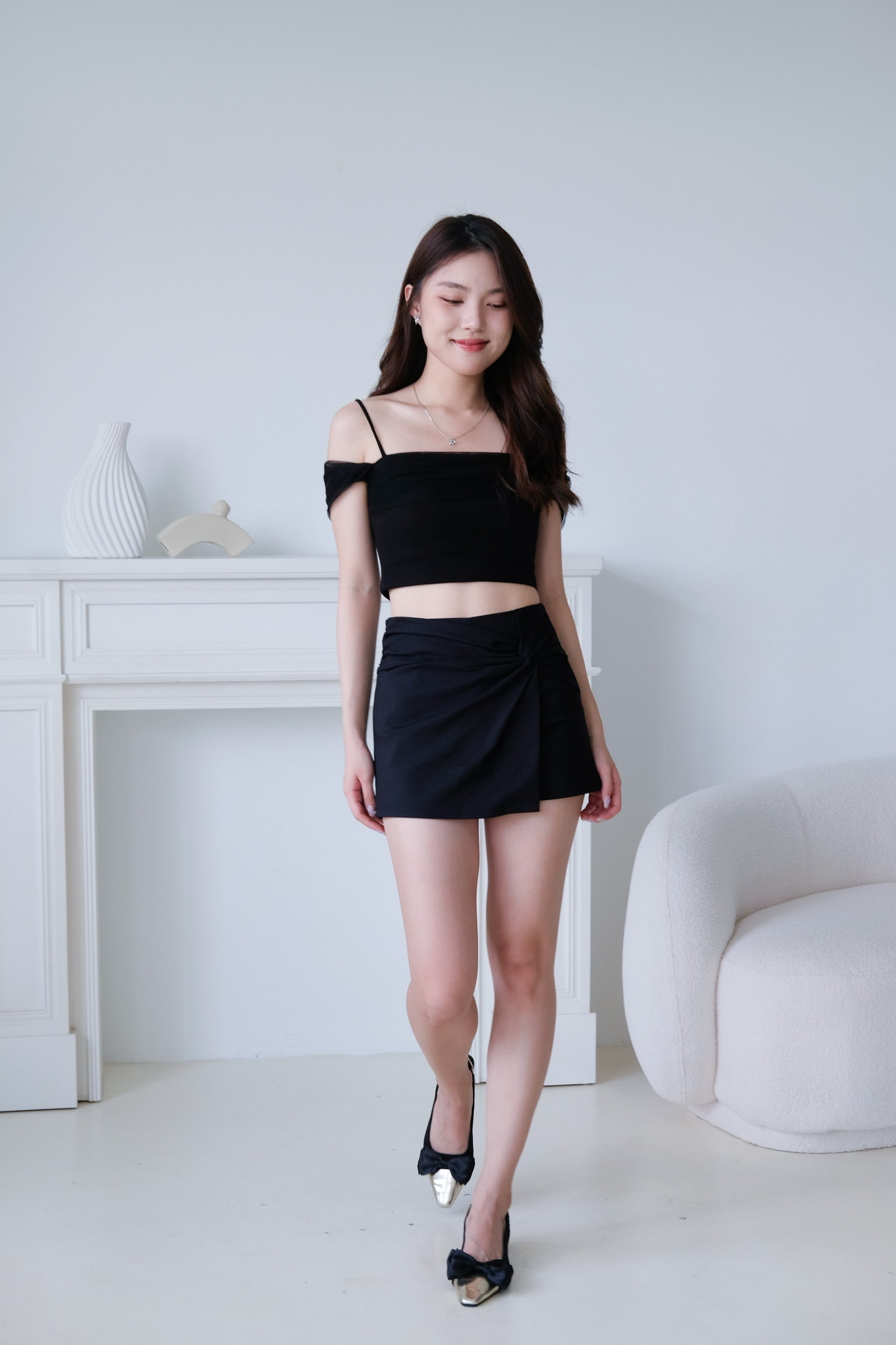 Macy Twist Knot Skort (Black)