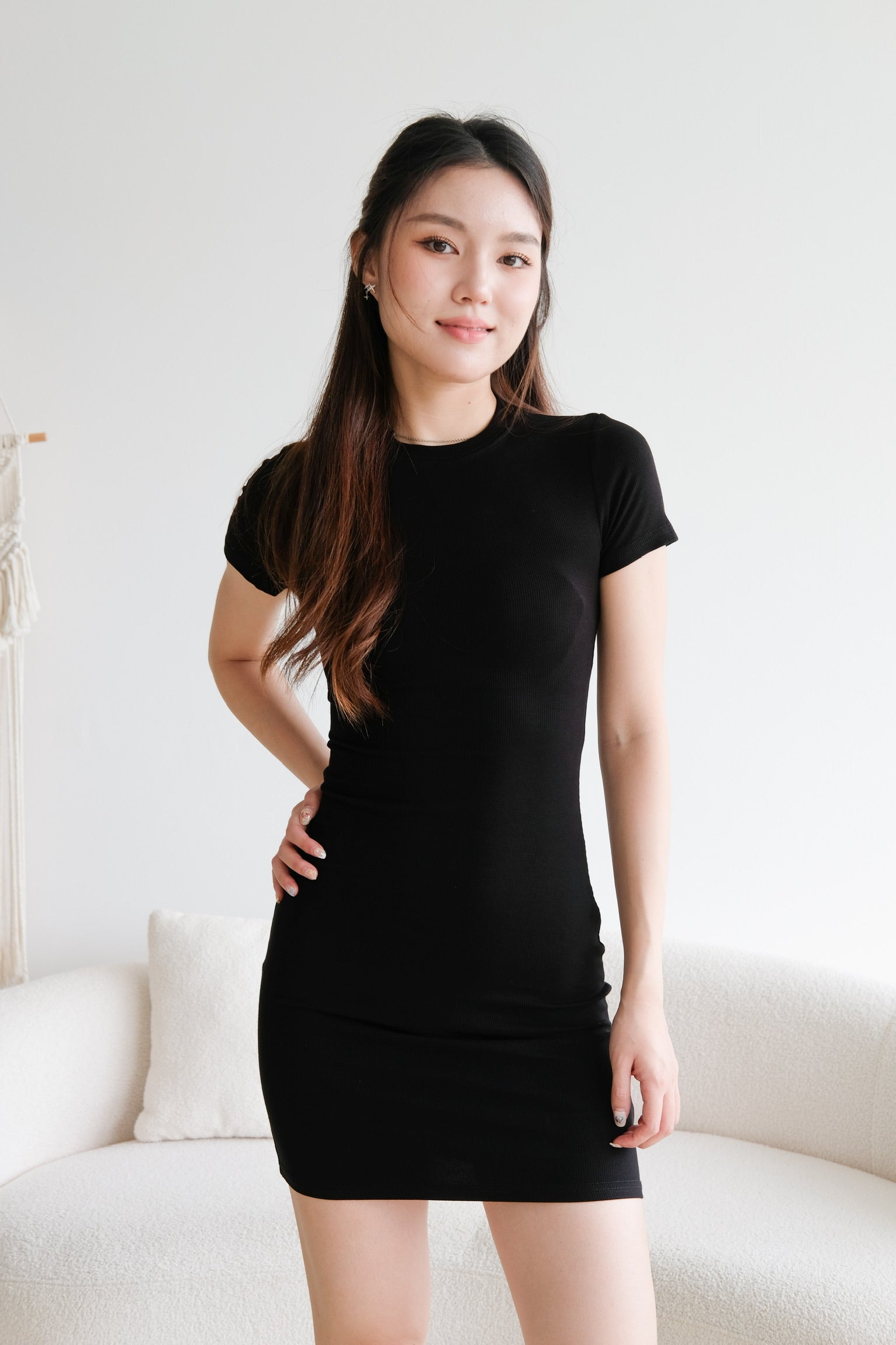 Jynnie Bodycon Mini Dress (Black)