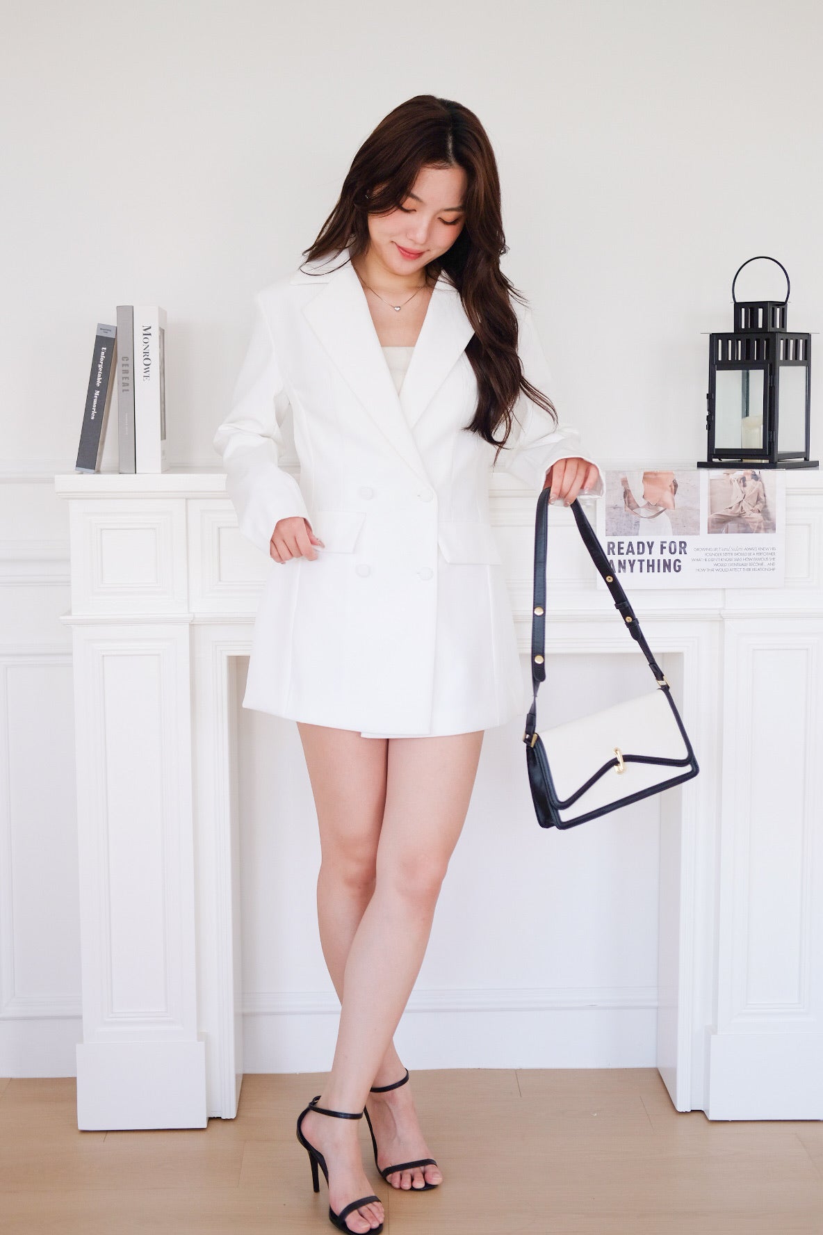 The Executive Blazer Dress (White)