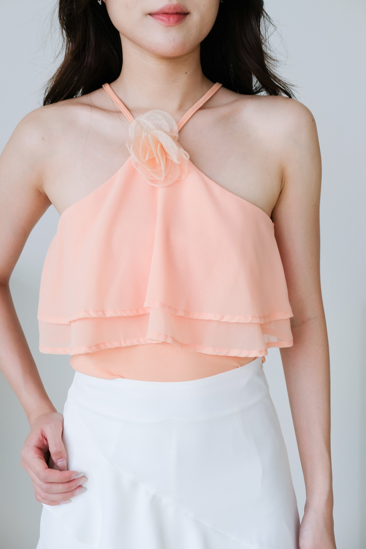 Ariel Rose Flutter Crop (Orange)