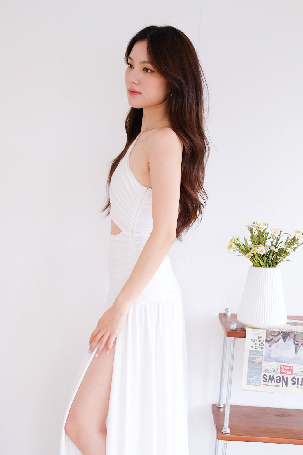 Eclipse Toga Cut Out Maxi Dress (White)