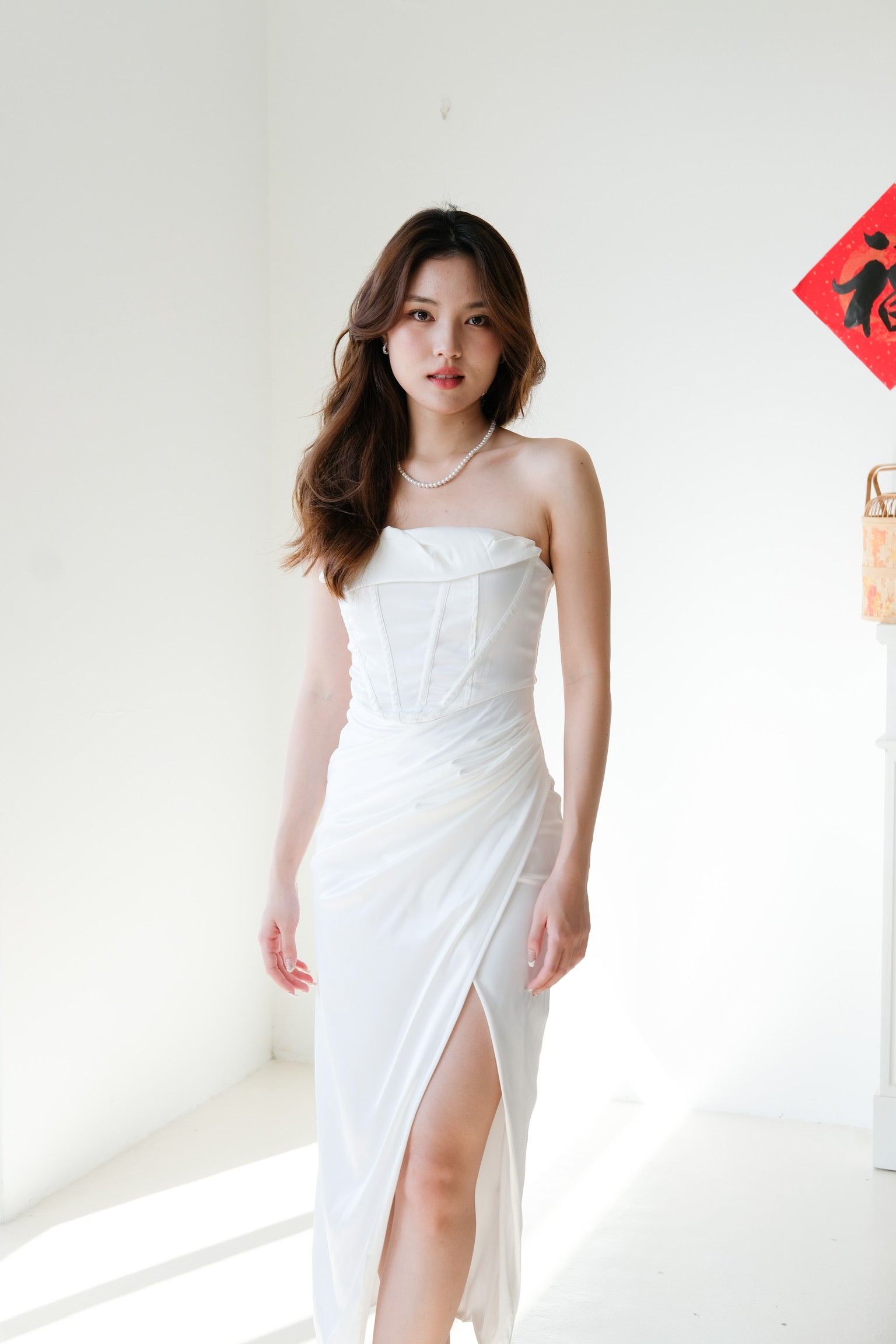 Monette Corset Tube Dress (White)