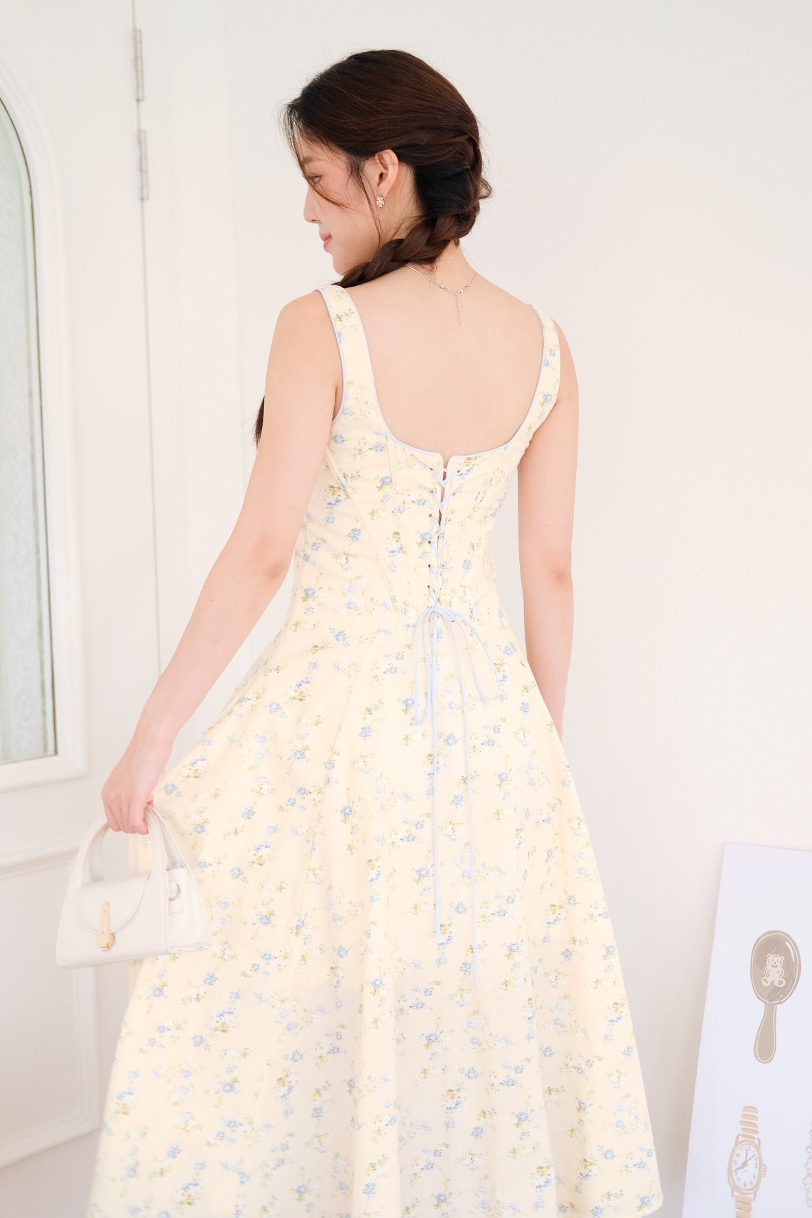 Liselle Corset Garden Maxi Dress (Light Yellow)