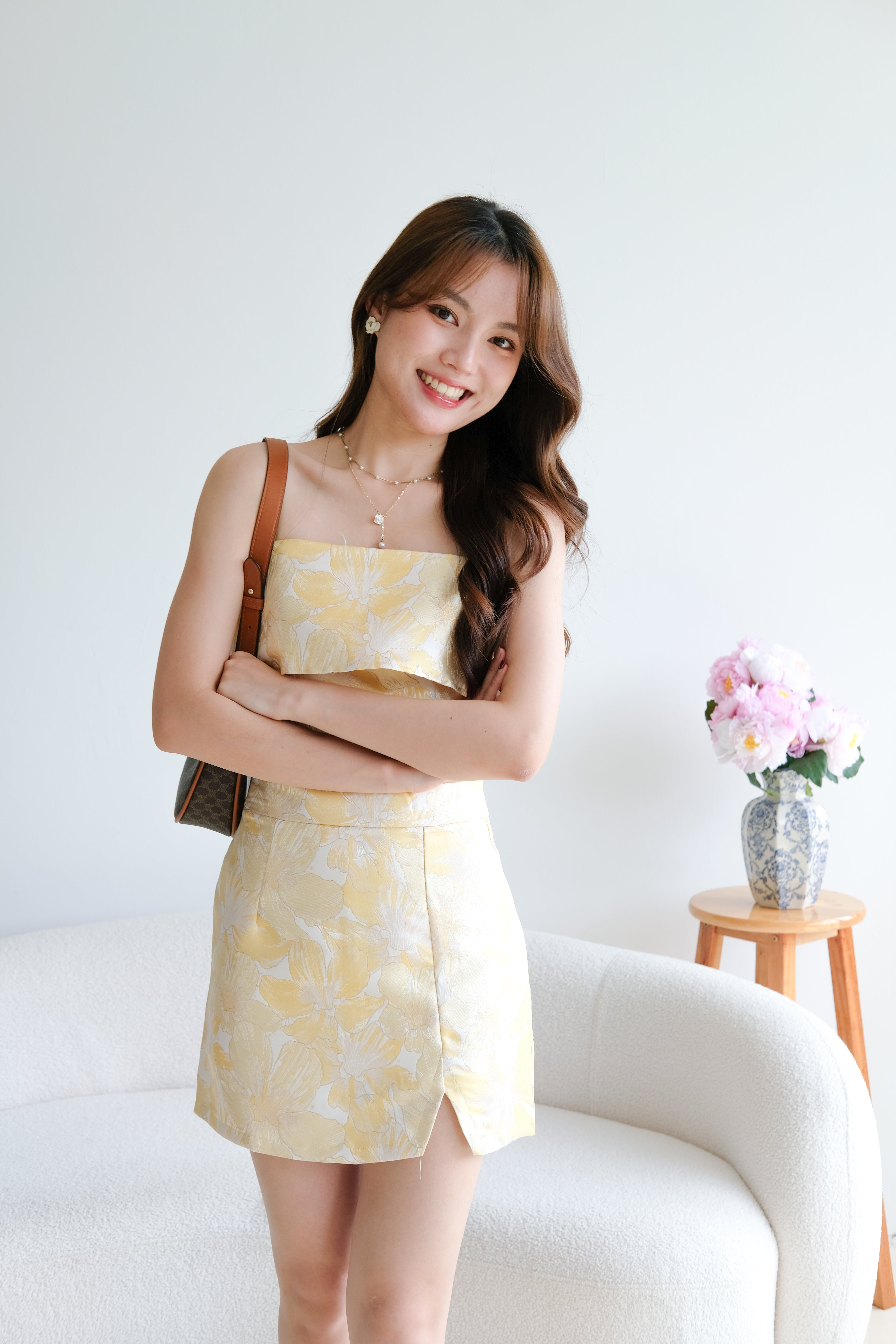 Hui Qi Floral Overlap Set (Yellow)