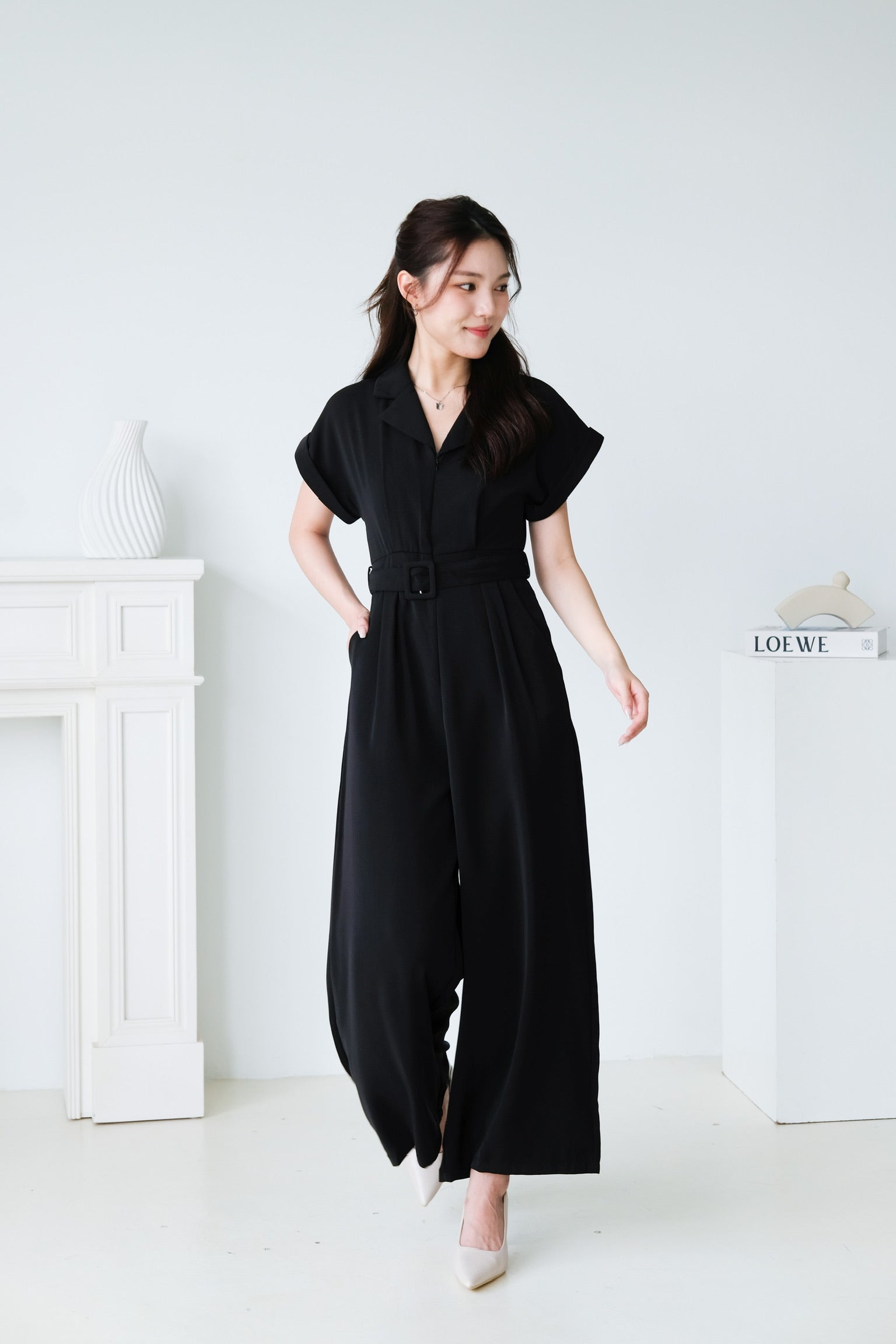 Simone Straight Leg Jumpsuit (Black)