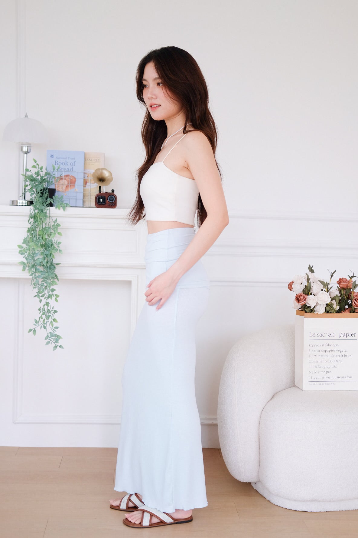 Sienna Cotton Maxi Skirt (Pale Blue) [ ETA 26 Aug ]