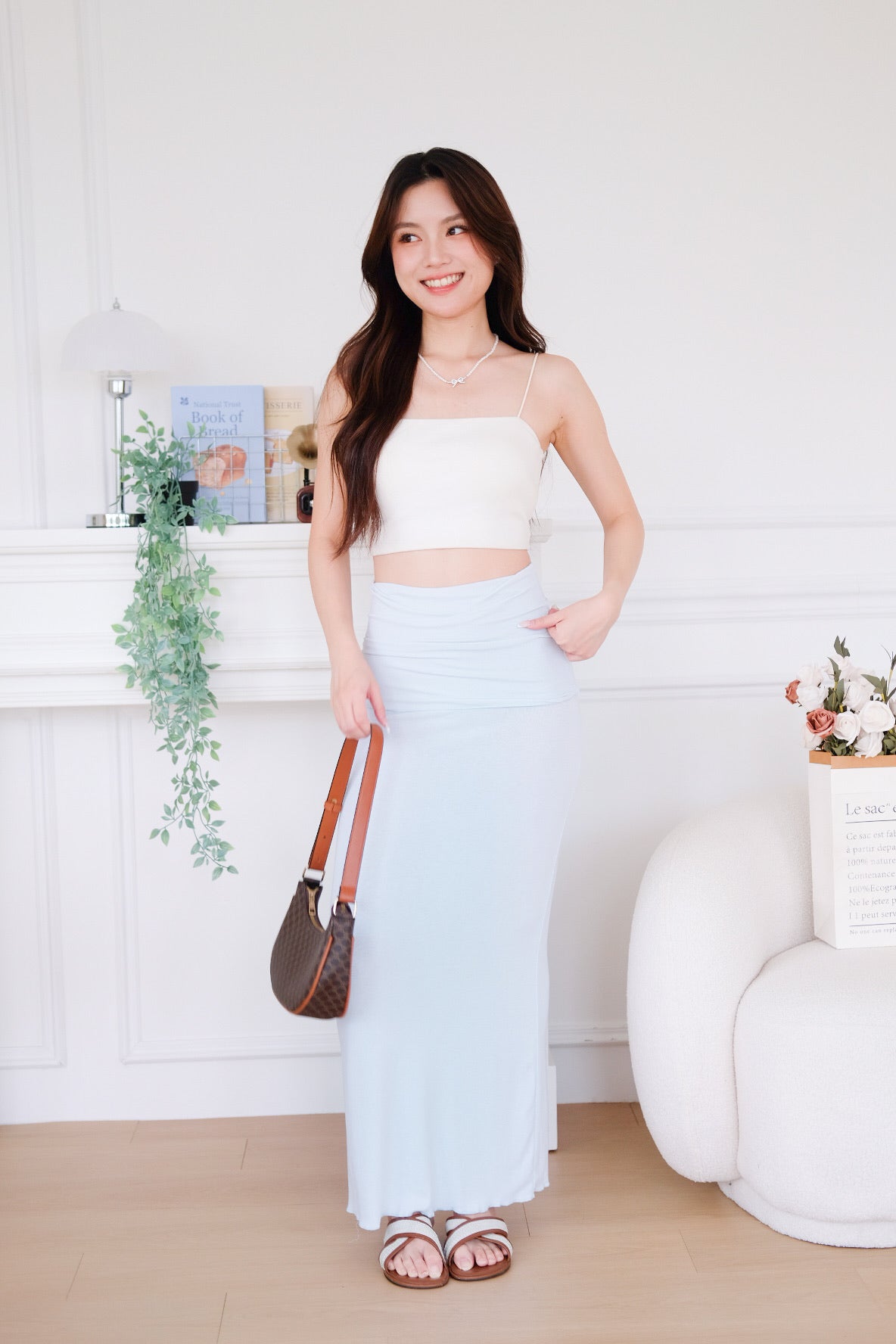 Sienna Cotton Maxi Skirt (Pale Blue) [ ETA 26 Aug ]