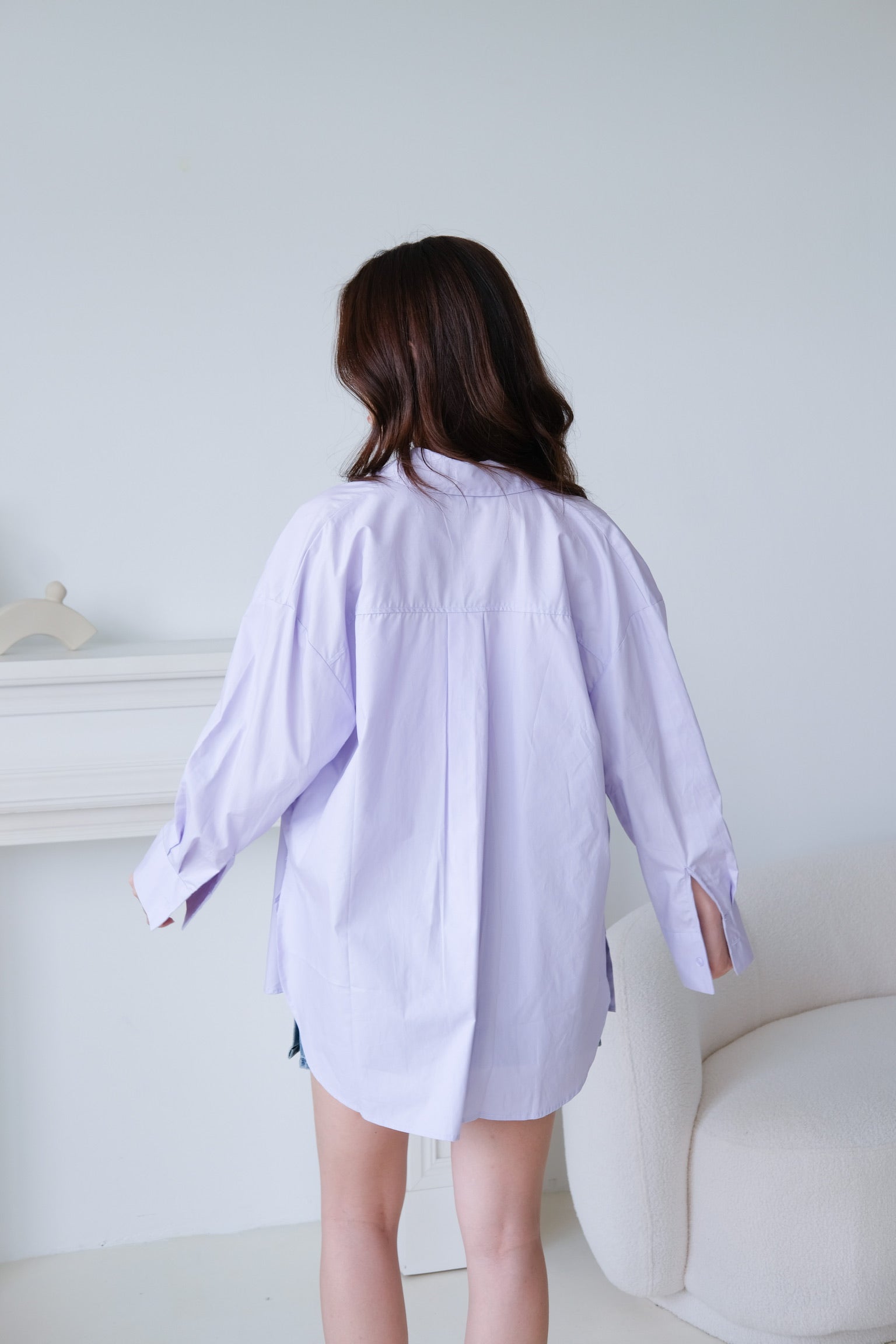 Rileen Boyfriend Oversized Shirt (Lilac)