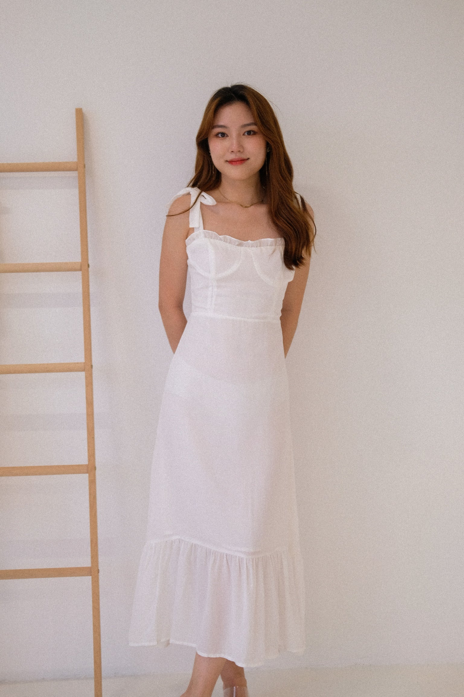 Freya Ruffle Maxi Dress (White)