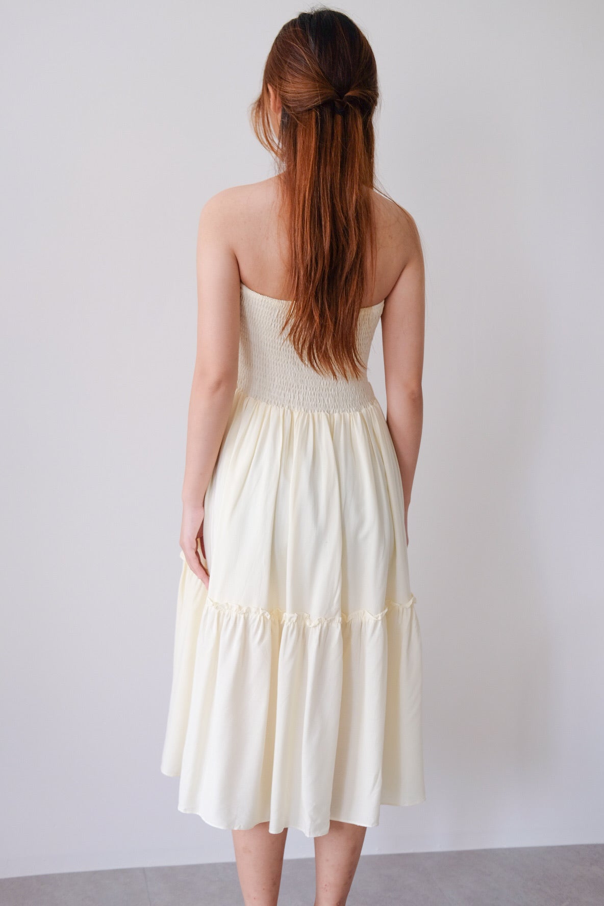 Yellow Tube Tiered Maxi Dress