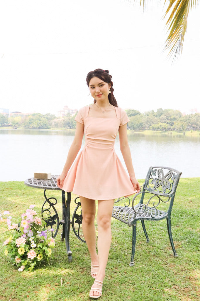 Karina Super Slim Sleeved Dress (Blush Pink)