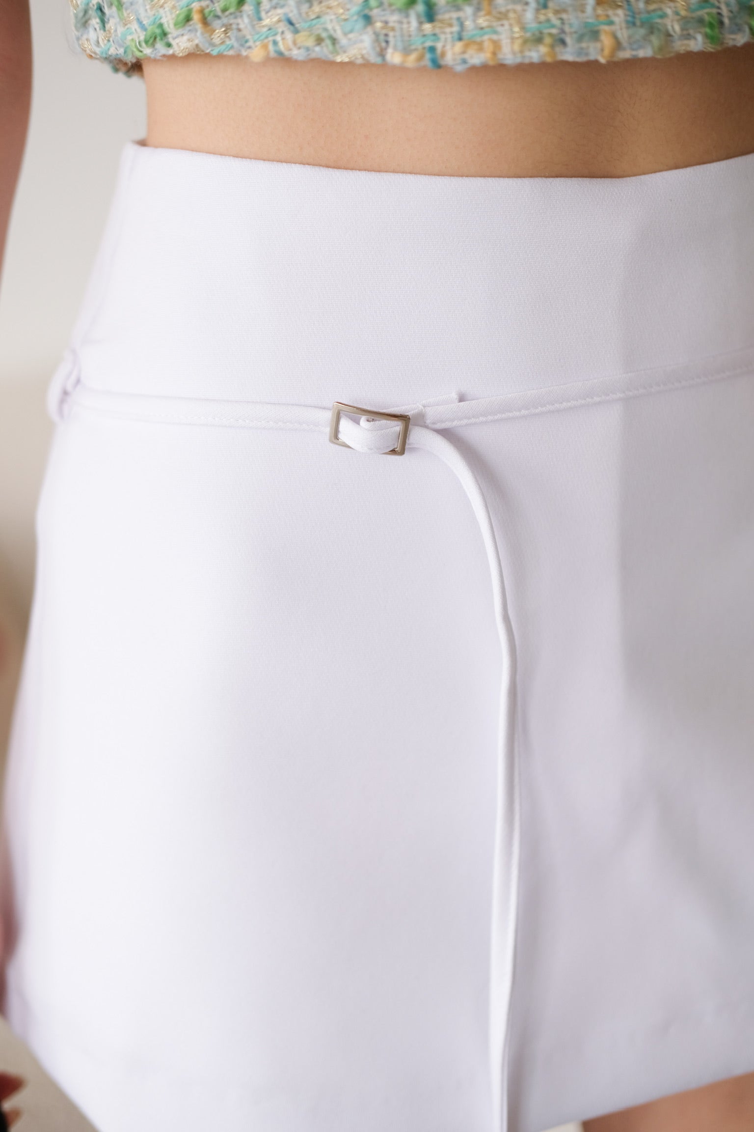 Tasha Mini Belt Skort (White)