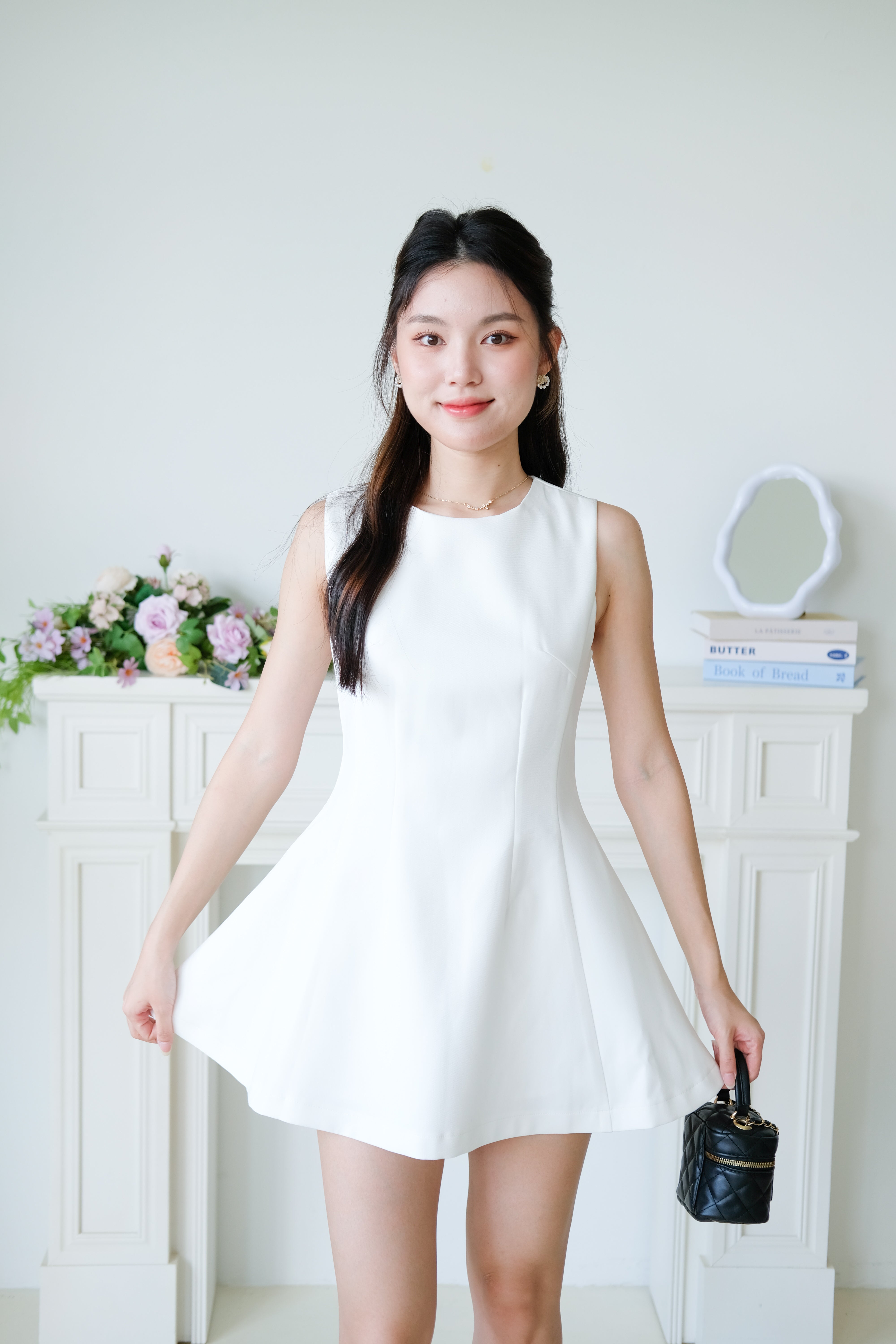 Tasya Skater Dress (White)