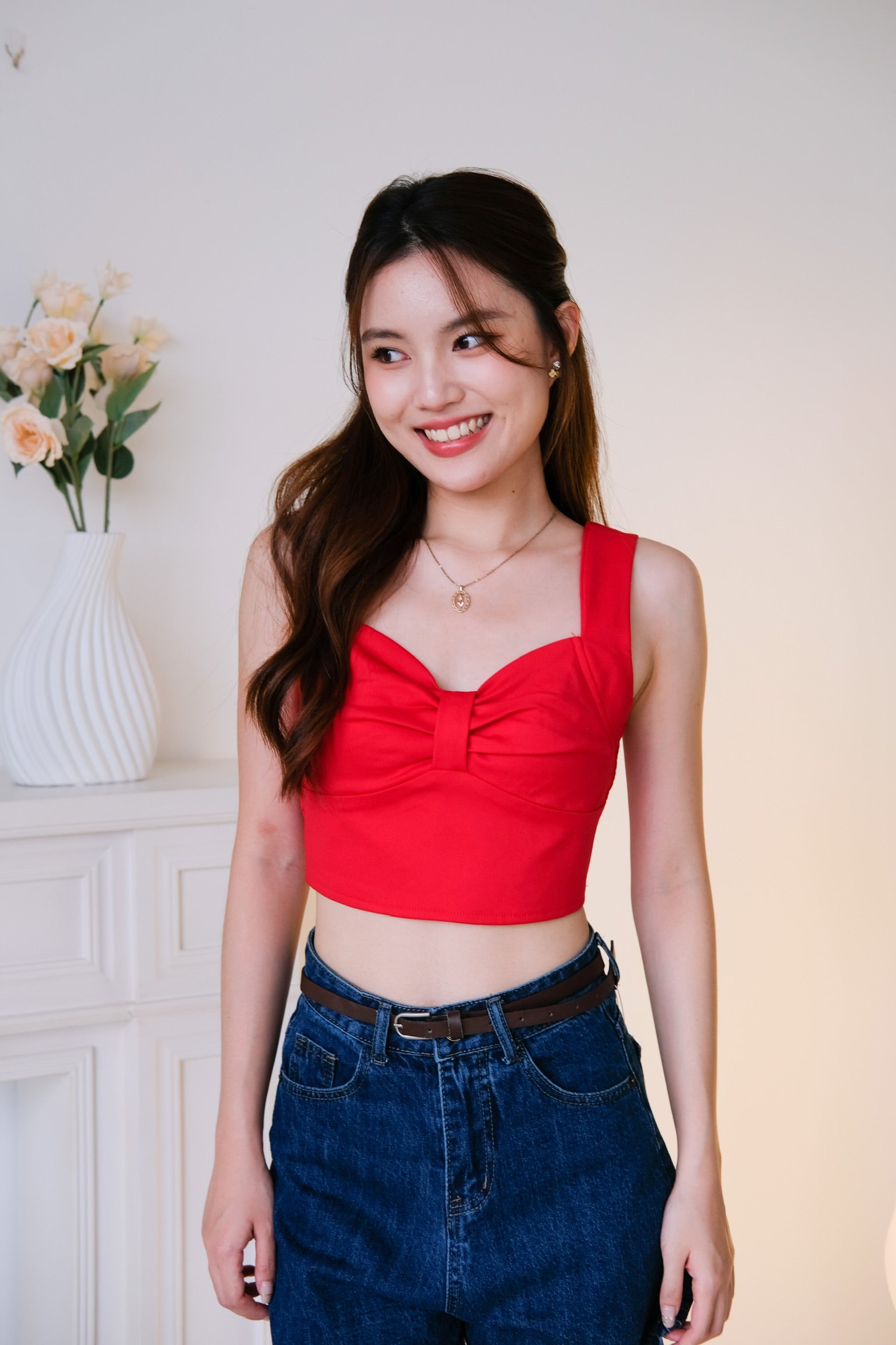 Willabel Bow Crop Top (Red)