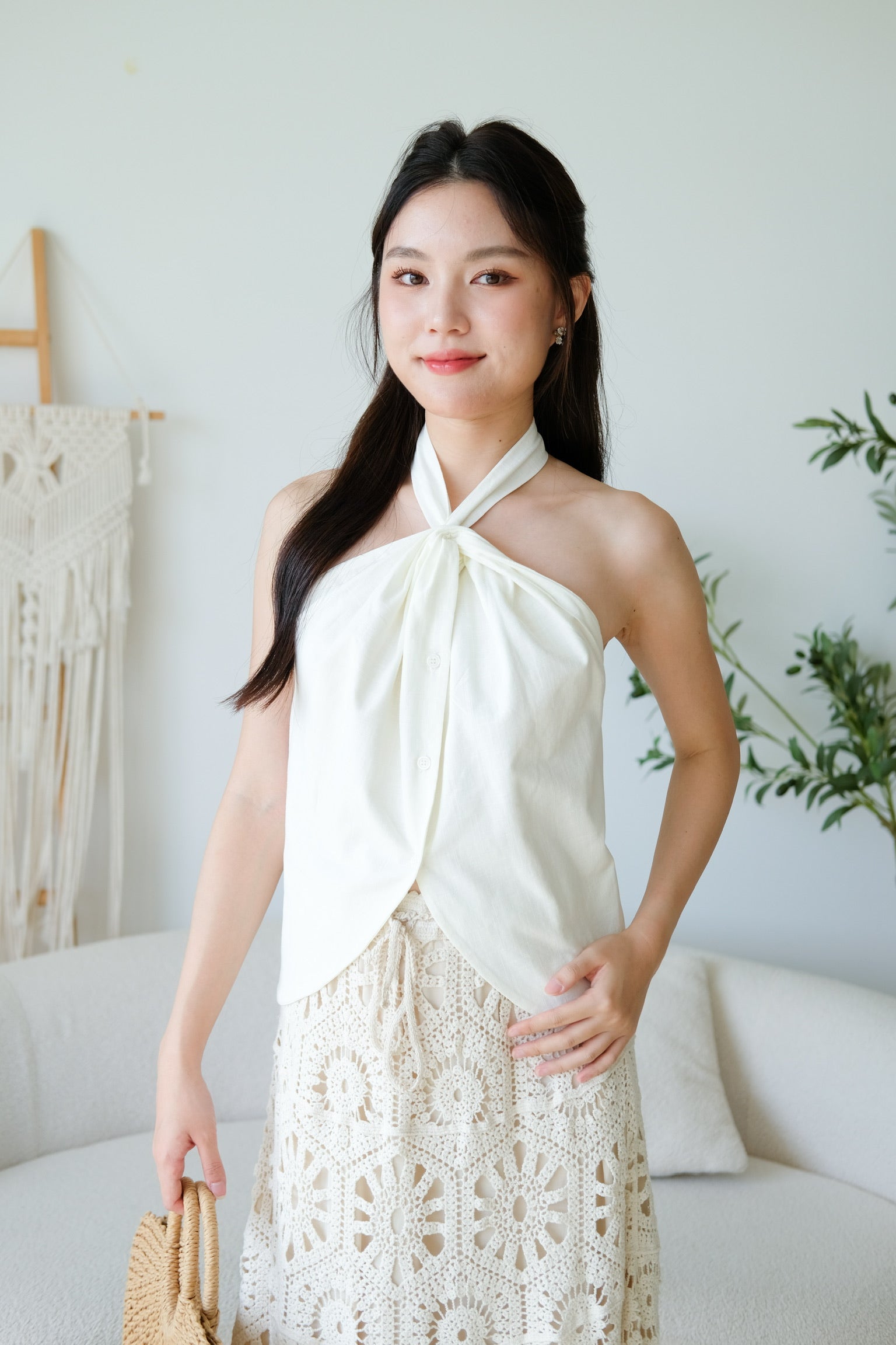 Naylie Halter Muji Top (Cream)