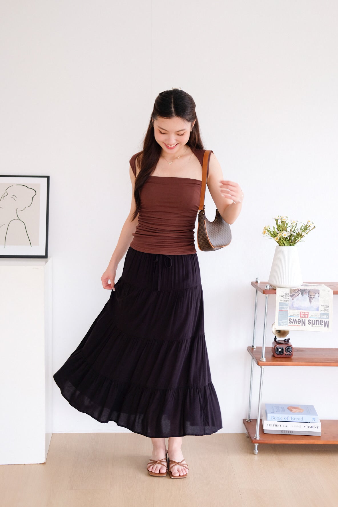 Sabrina Soft Sculpted Top (Mocha) [ETA 9 Jul]