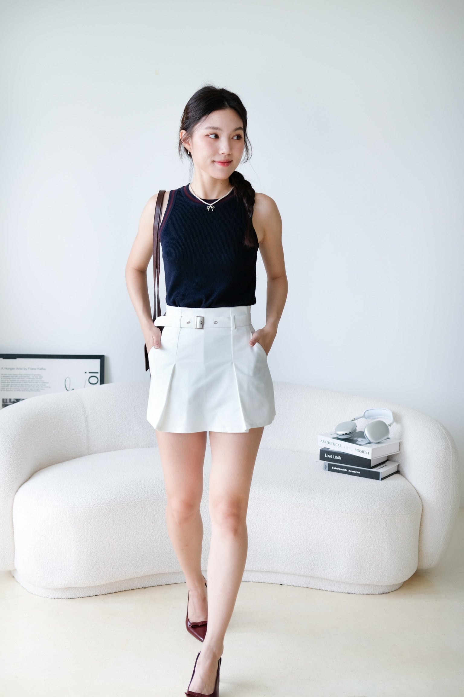 Judith Belt Skorts (White)