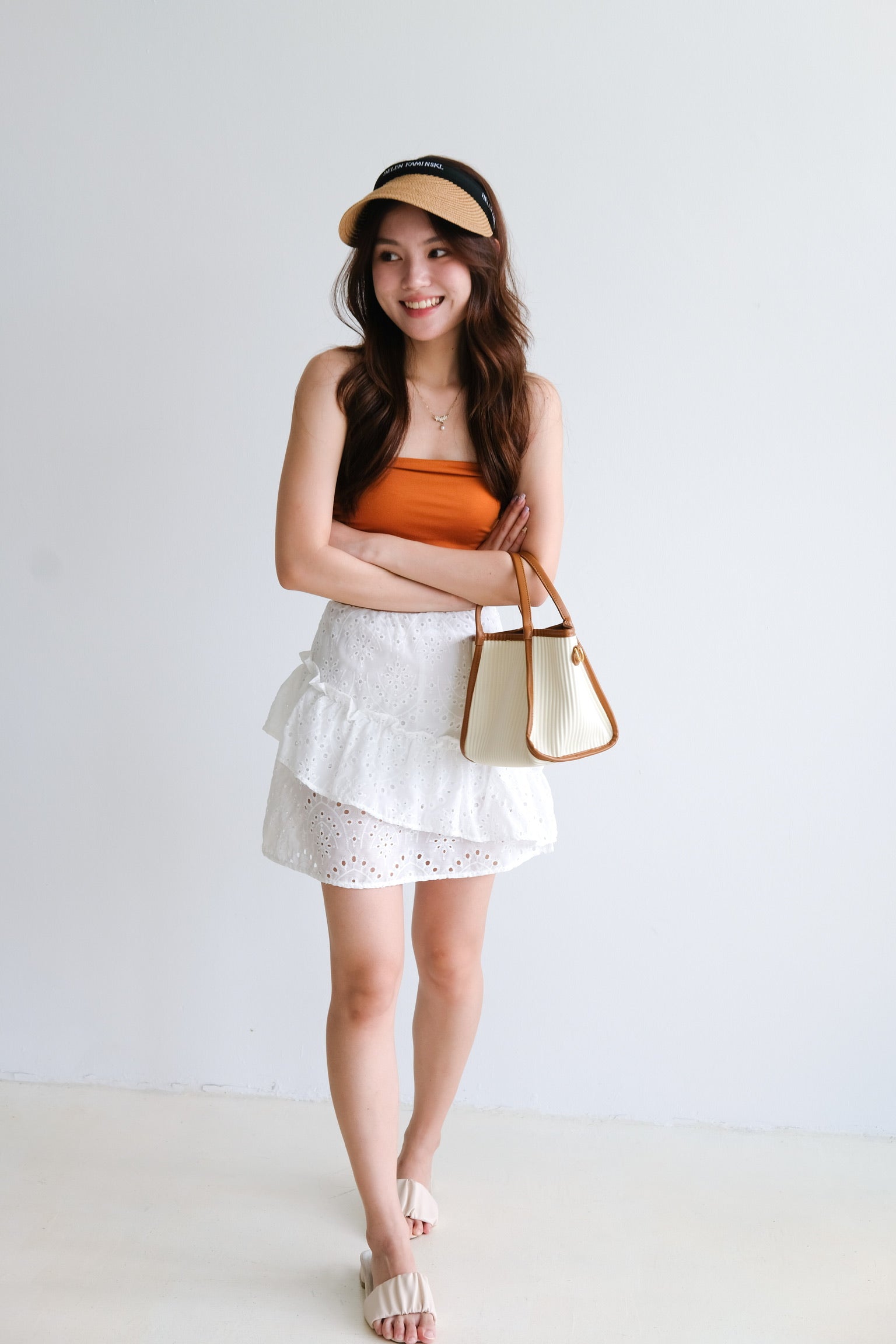 Eugenie Ruched Tube Top (Orange)