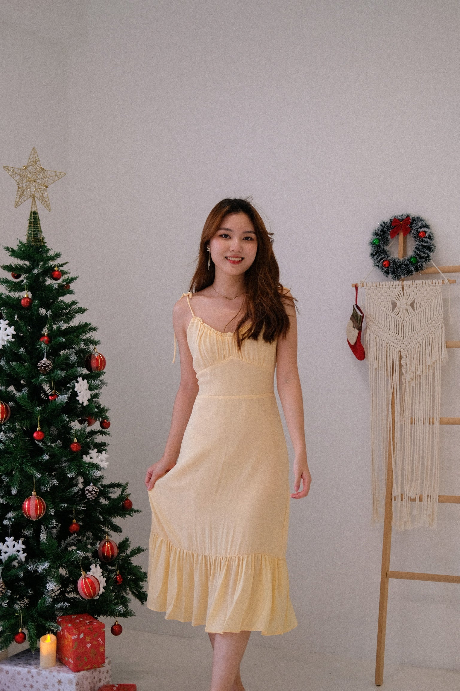 Vivi Ruffle Midaxi Dress (Honey)