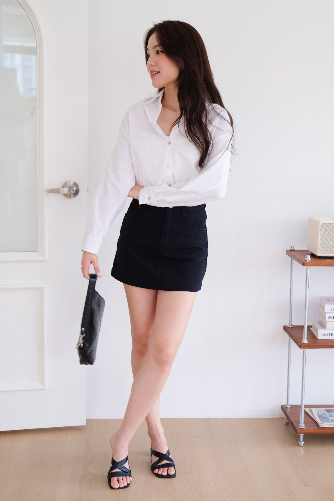 Downtown Linen Oversized Shirt (White)