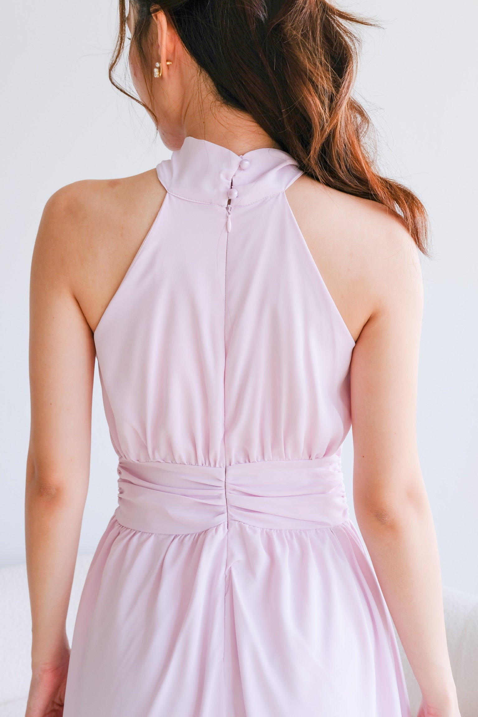 Fiona Halter Flare Maxi Dress (Peony Pink)