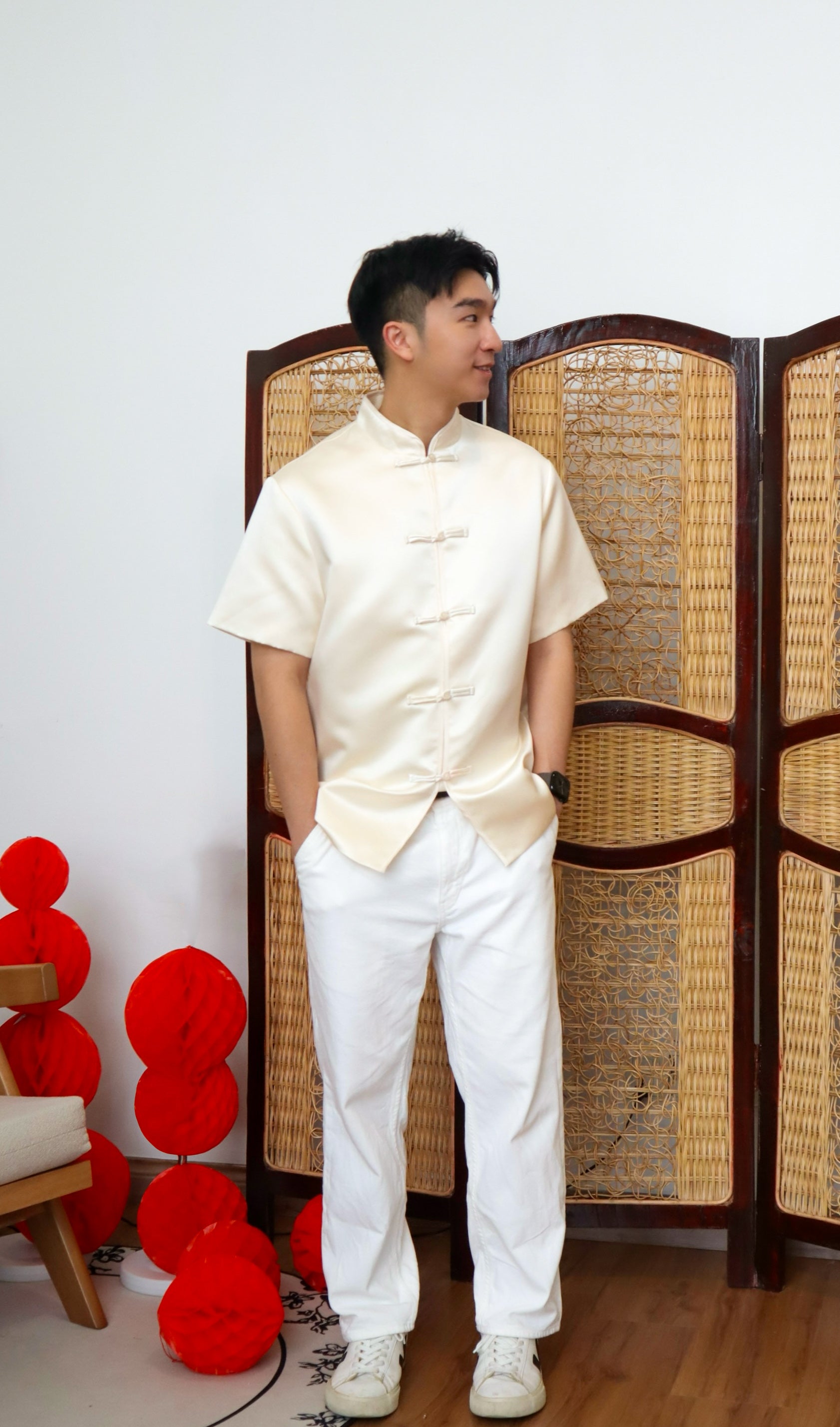 [ETA 9-15 Jan] 玉树临风 Feng Button Men Samfu (Pale Yellow)