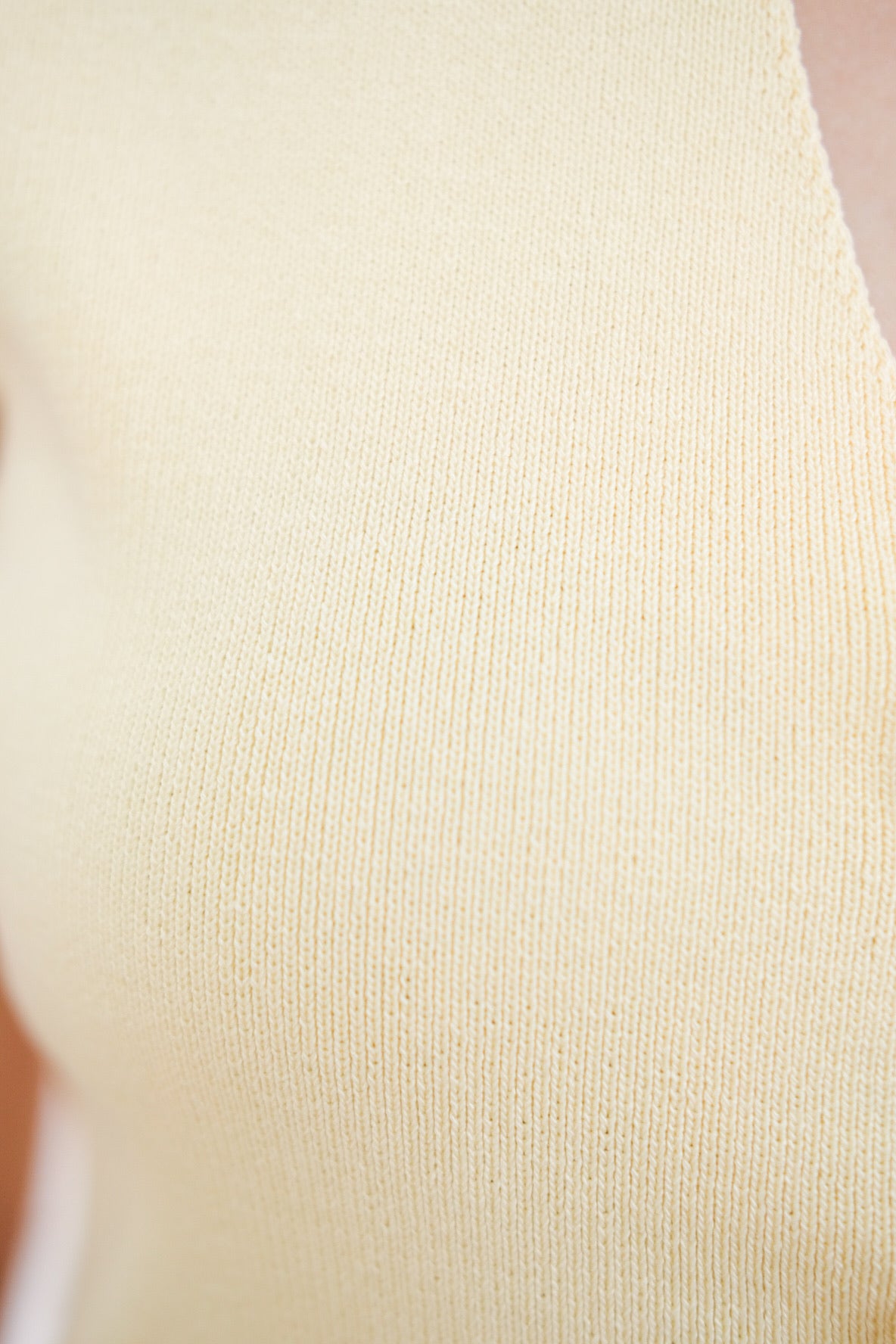 Knit Button Vest Top (Yellow)