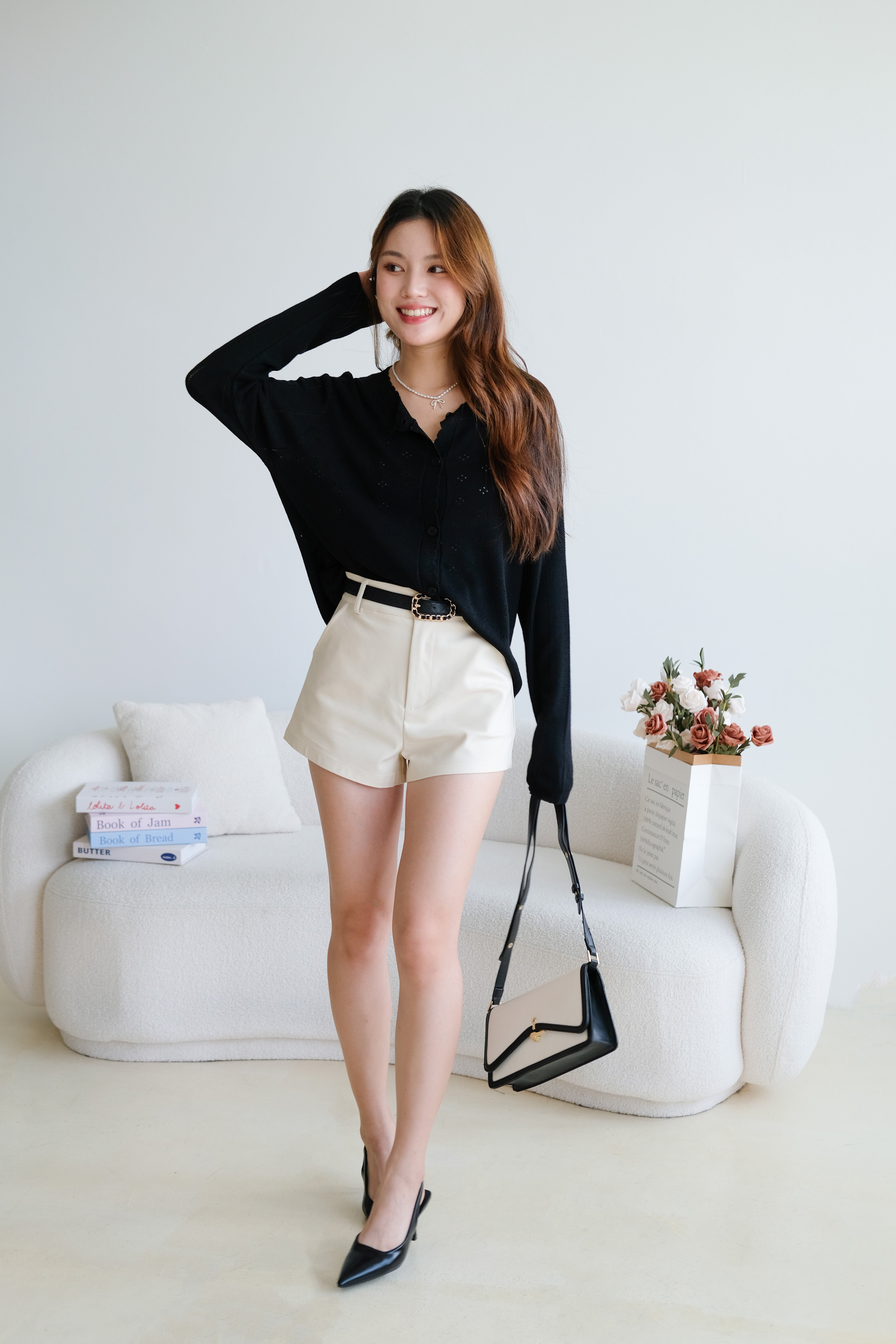 Kasley Light Knit Cardigan (Black)