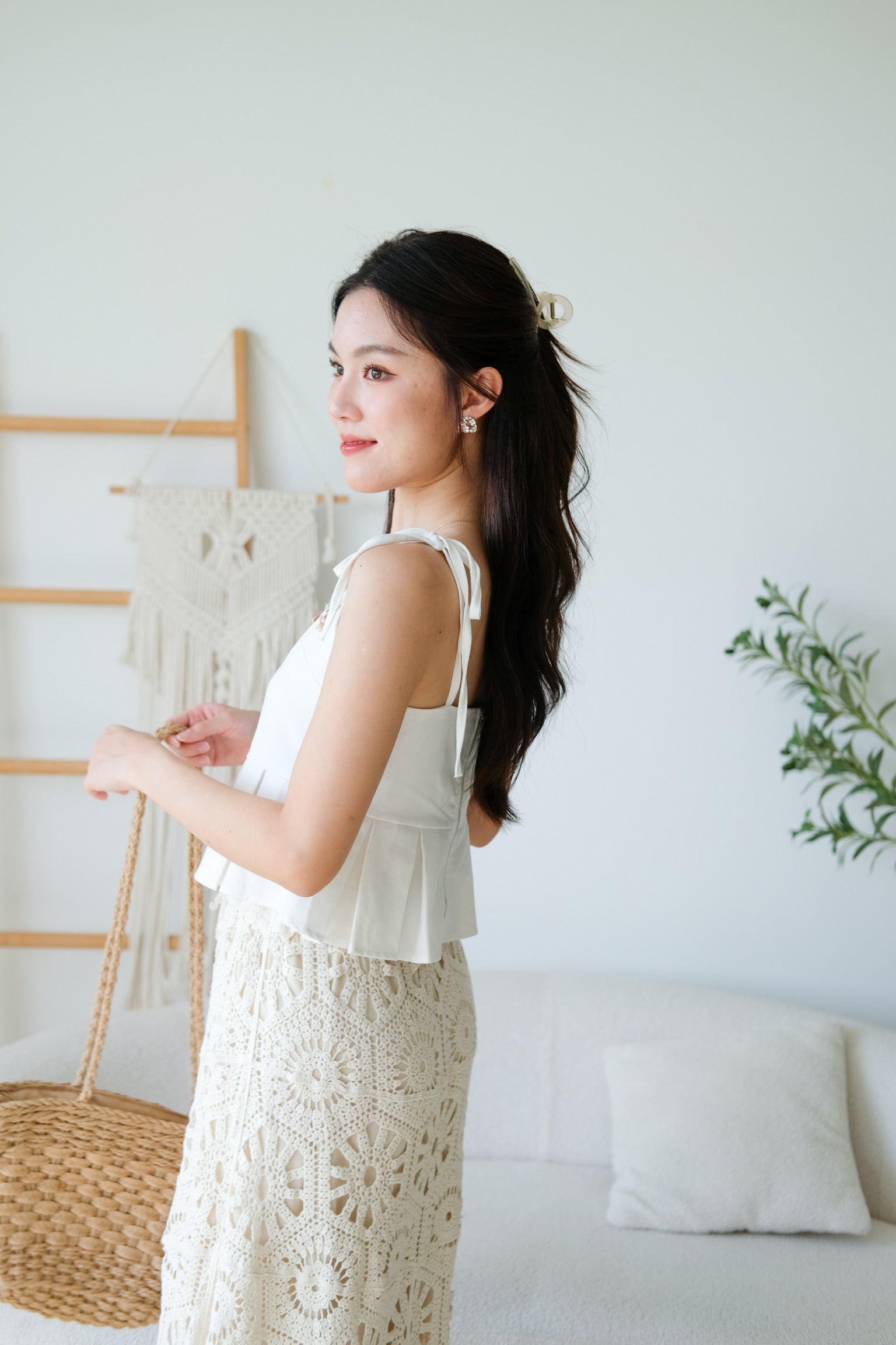 Marise Bohemian Muji Crop (White)