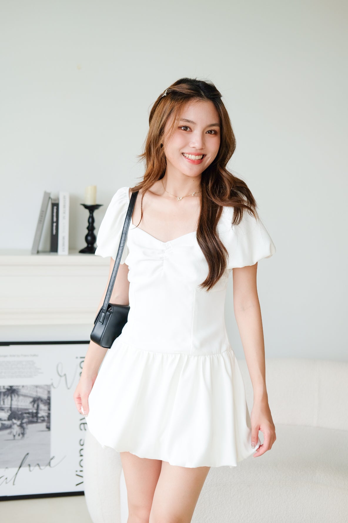 Lucy Sweetheart Bubble Dress (White)